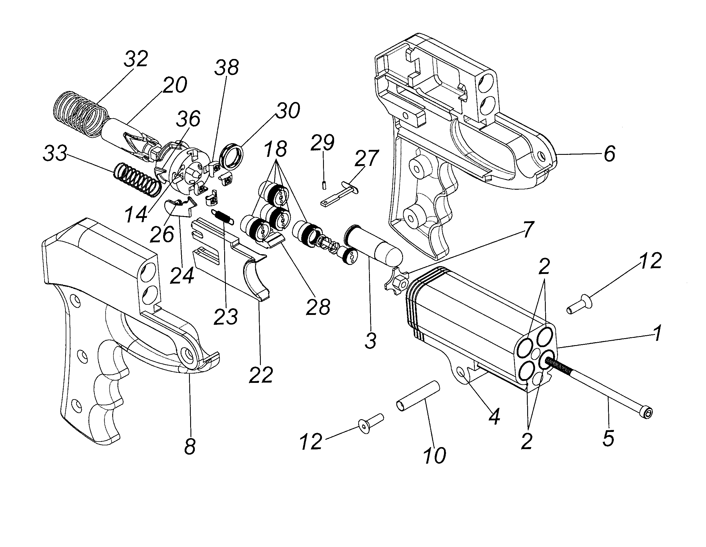 Reduced lethality gun