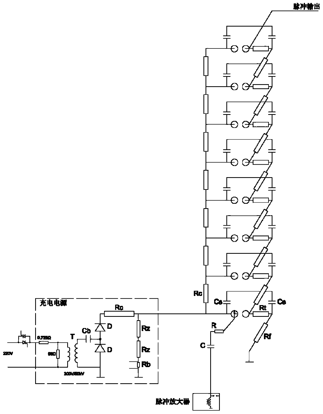 Lightning stroke impulse voltage test system