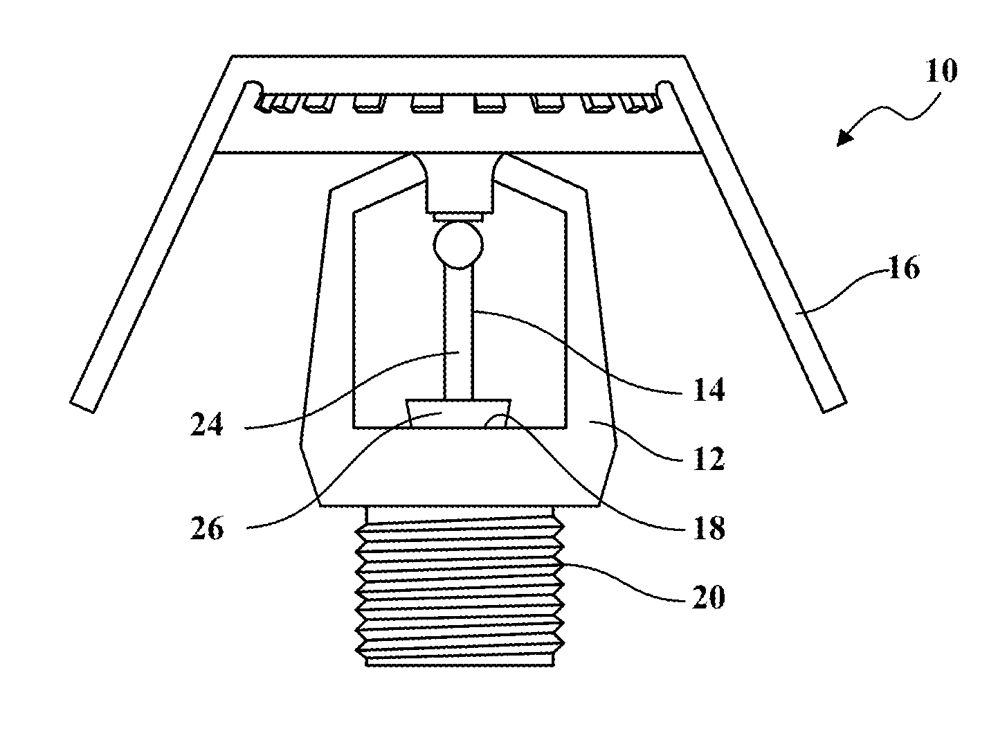 Fire sprinkler with flue-penetrating non-circular spray pattern