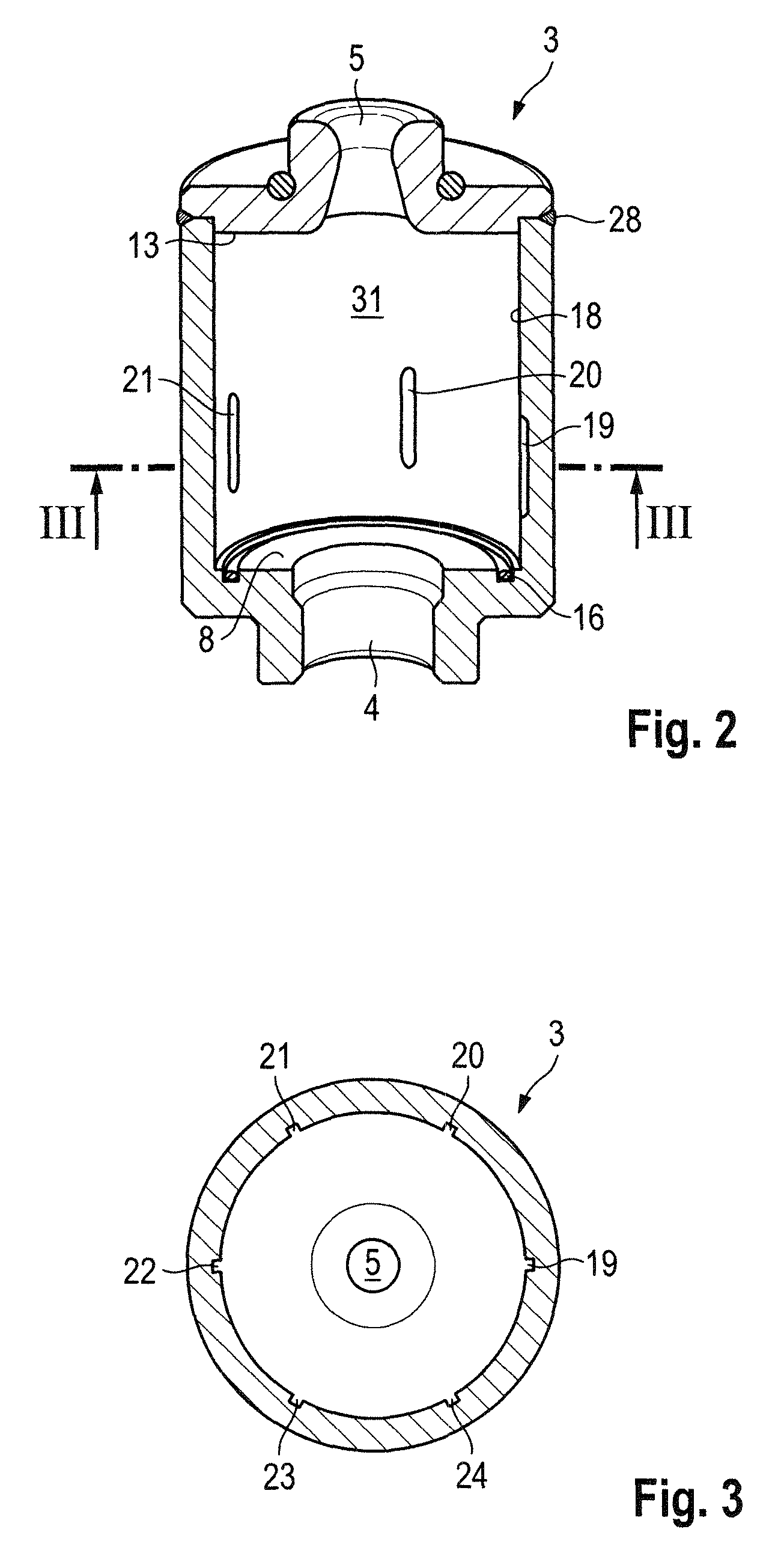 Residual pressure holding valve and suspension strut