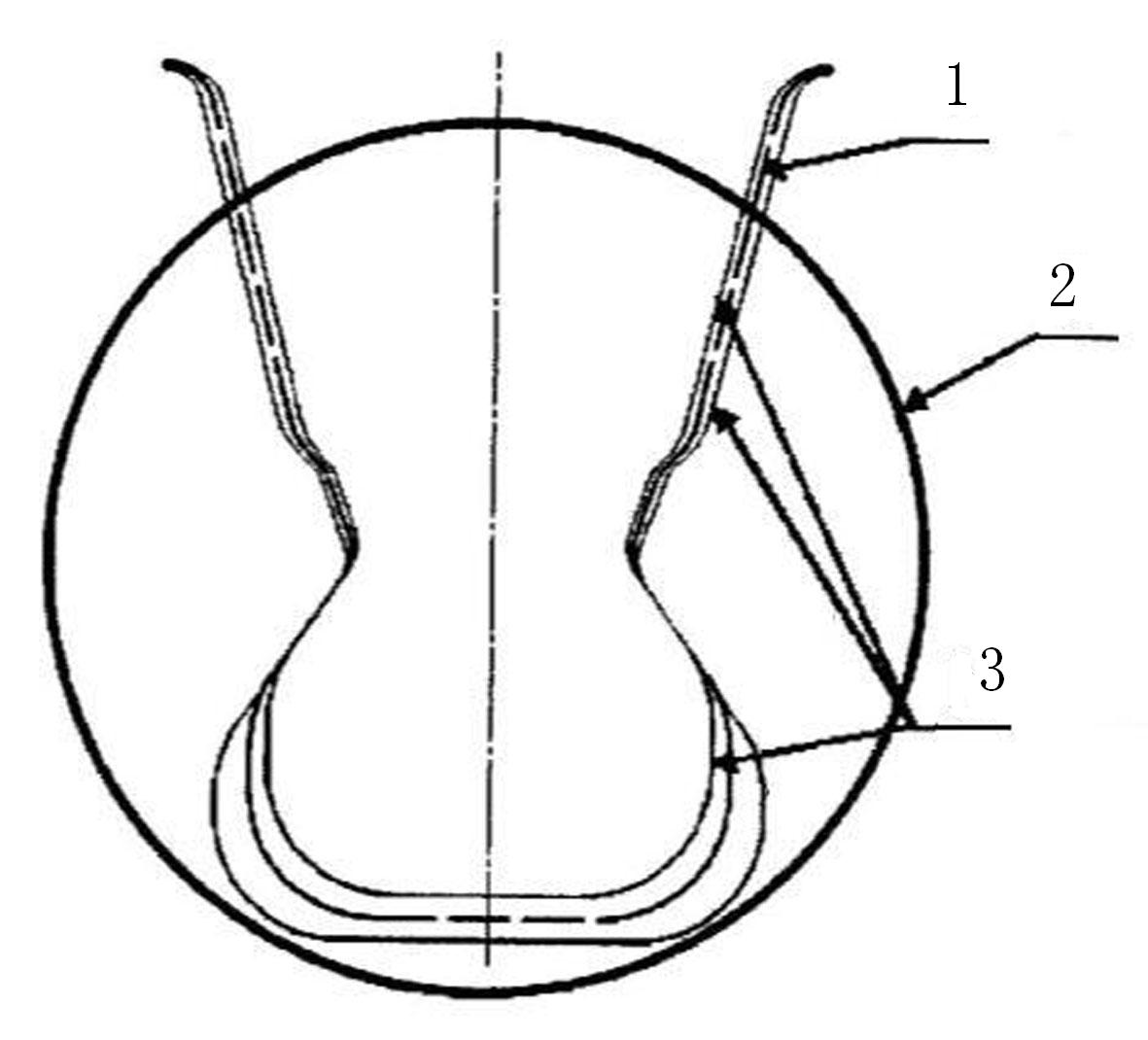 Method for measuring profile tolerance of large-size mortise on small-diameter projector