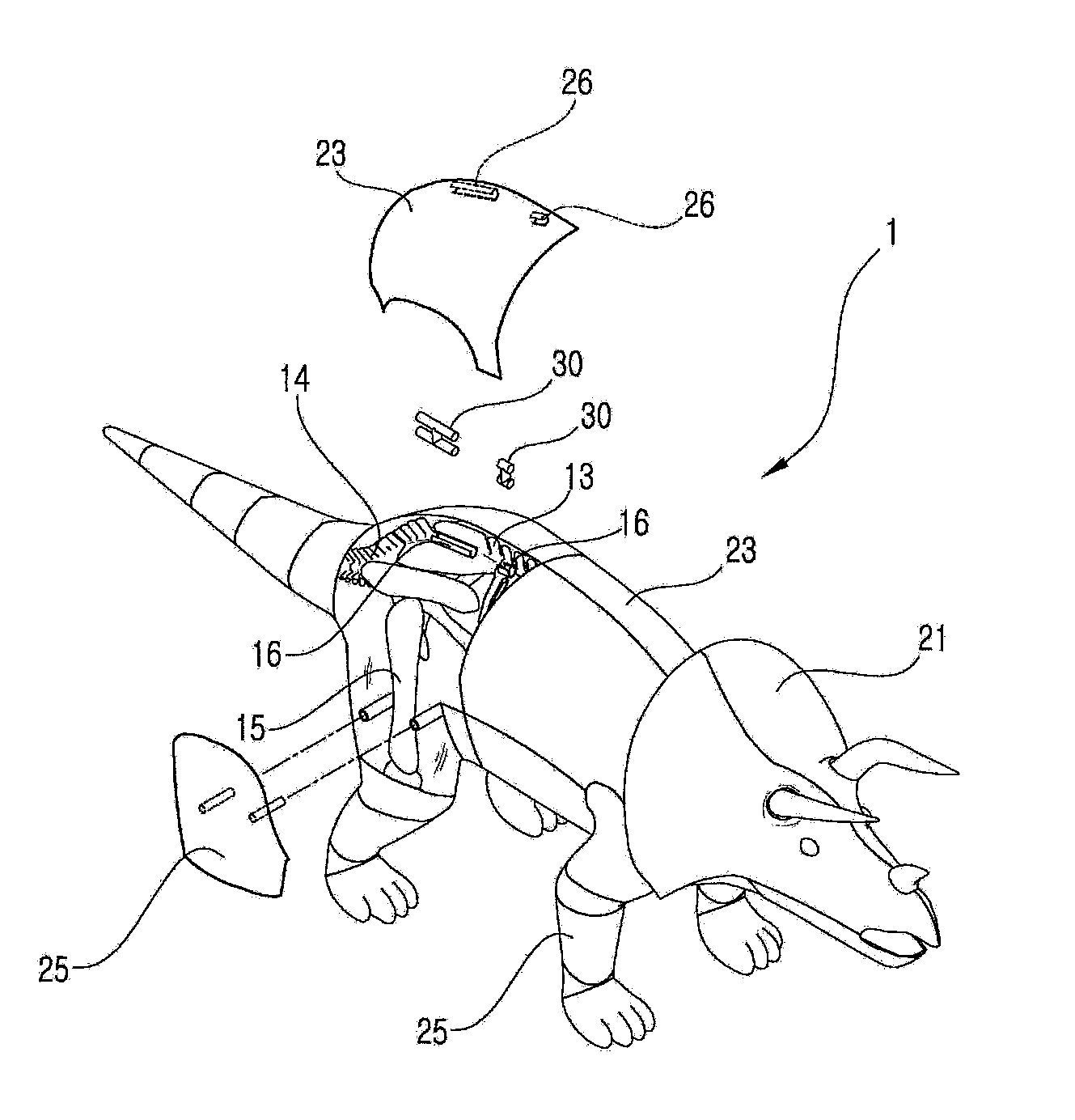 Dinosaur model with multi-joint assembly