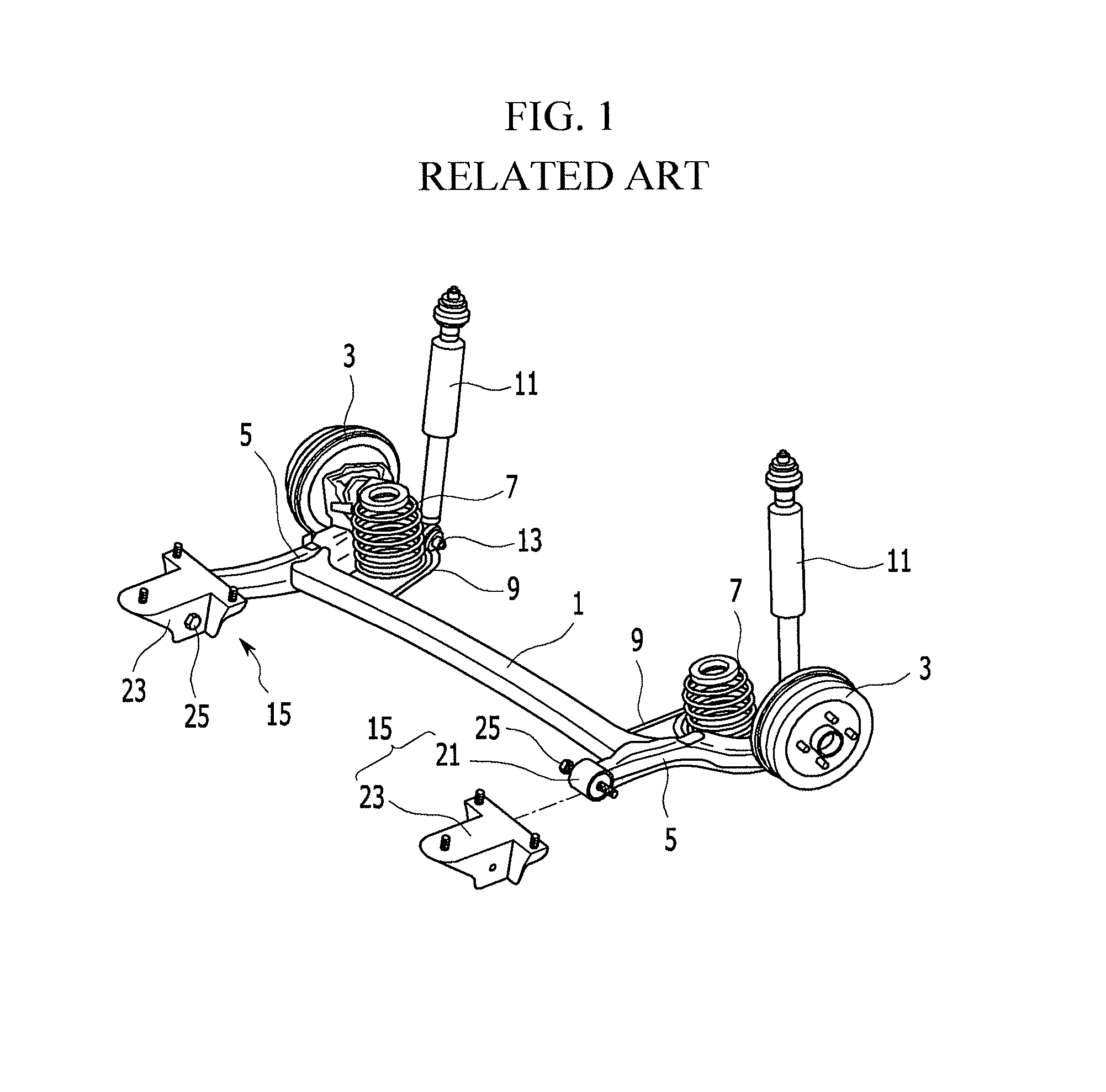 Coupled torsion beam axle type suspension system