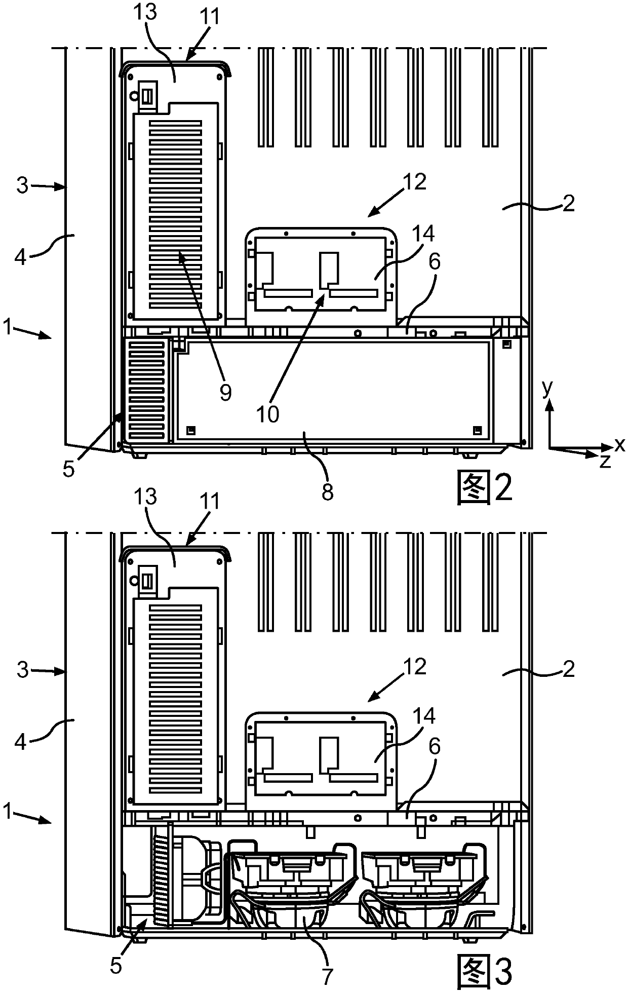 Domestic refrigeration appliance containing a cover for a gap between a foam crossmember and an electronics box