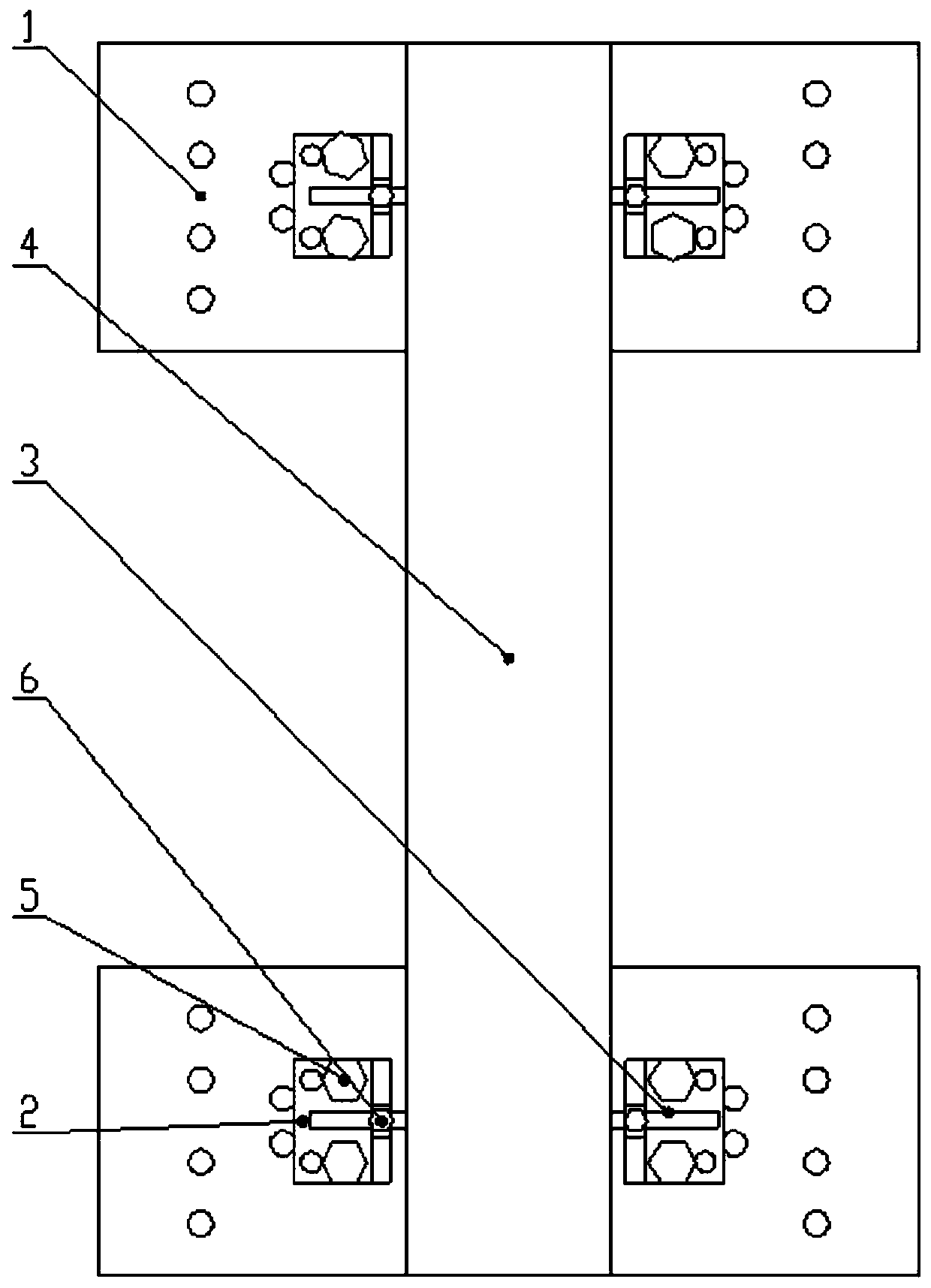 Multi-span simply-supported boundary condition test device