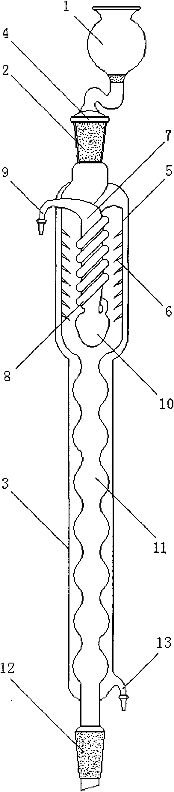 Reflux condenser pipe special for microwave chemistry