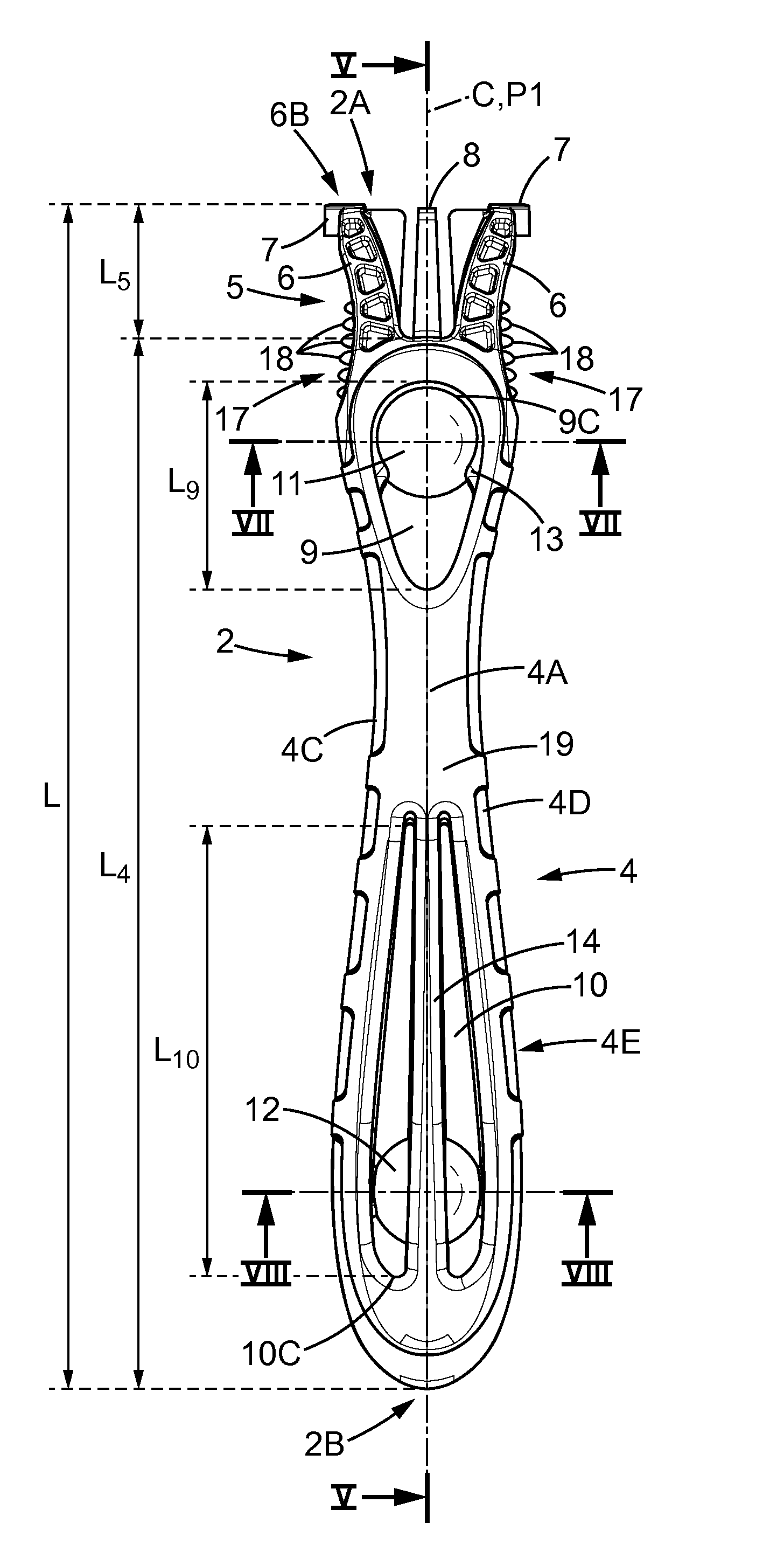 A Razor Handle Comprising Inserts Within Holes And Razor Comprising Such A Razor Handle