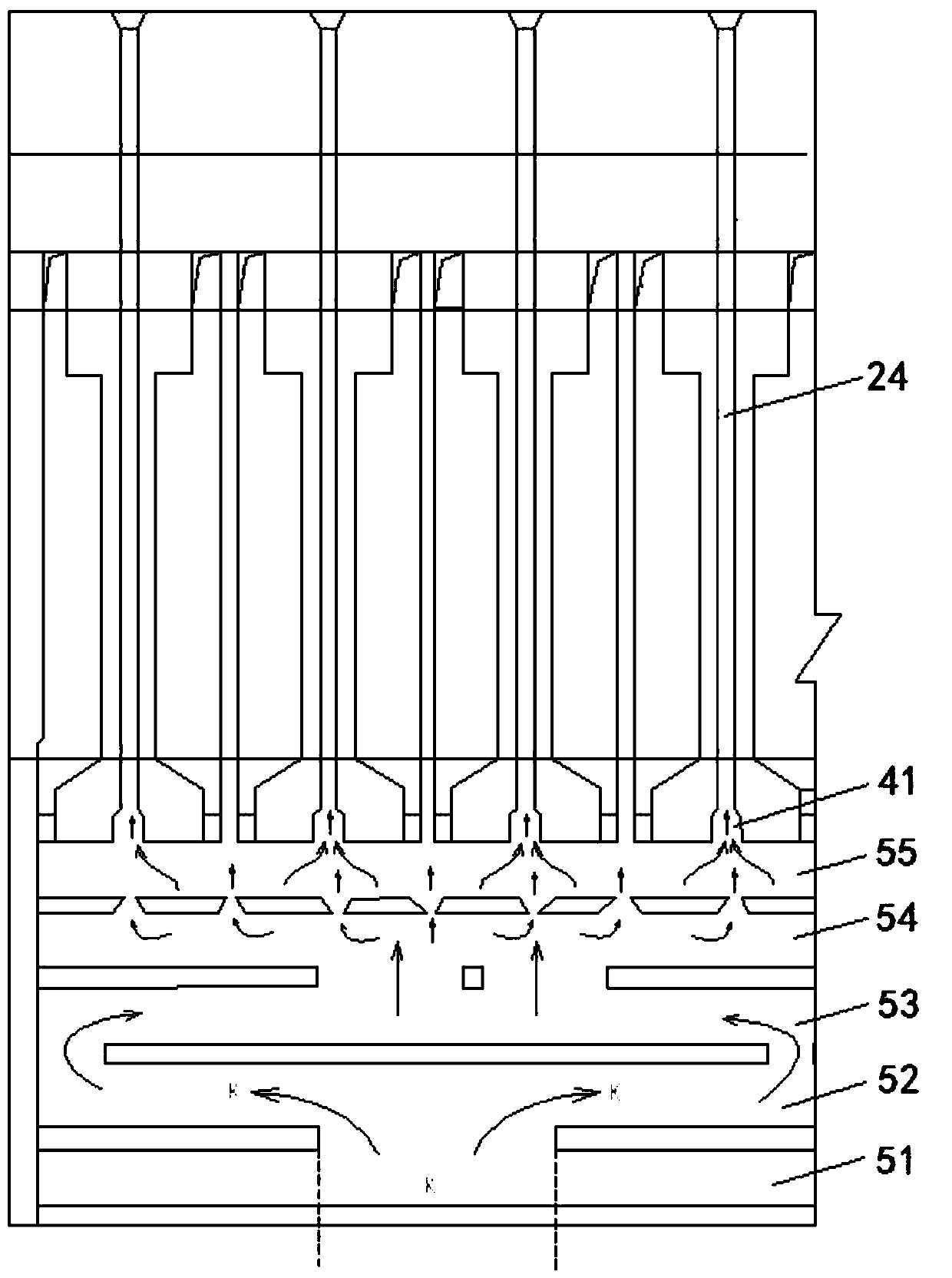 Heat exchange chamber of coke oven and coke oven