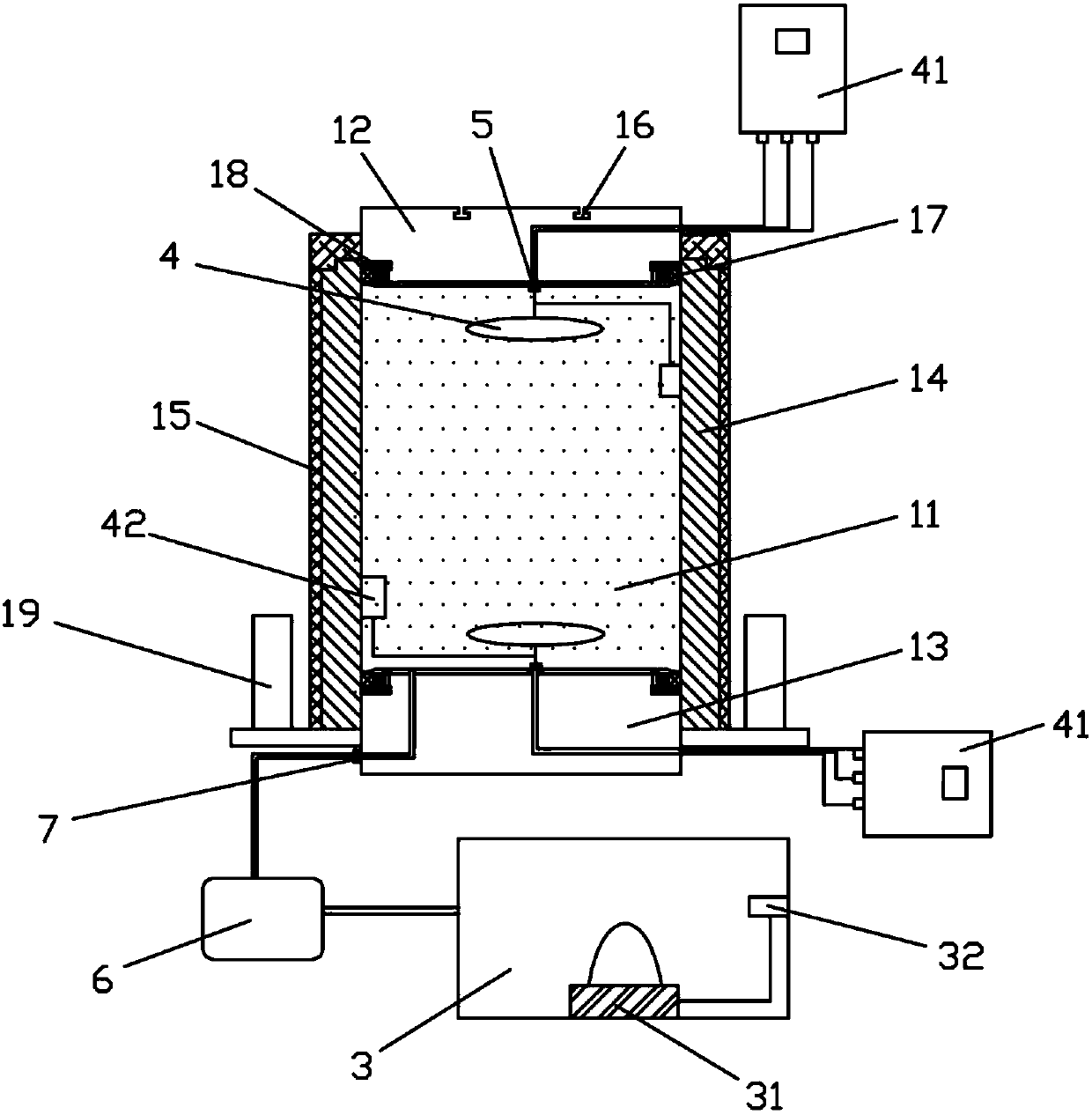 Frame type device for simulating ultrahigh pressure environment and testing method