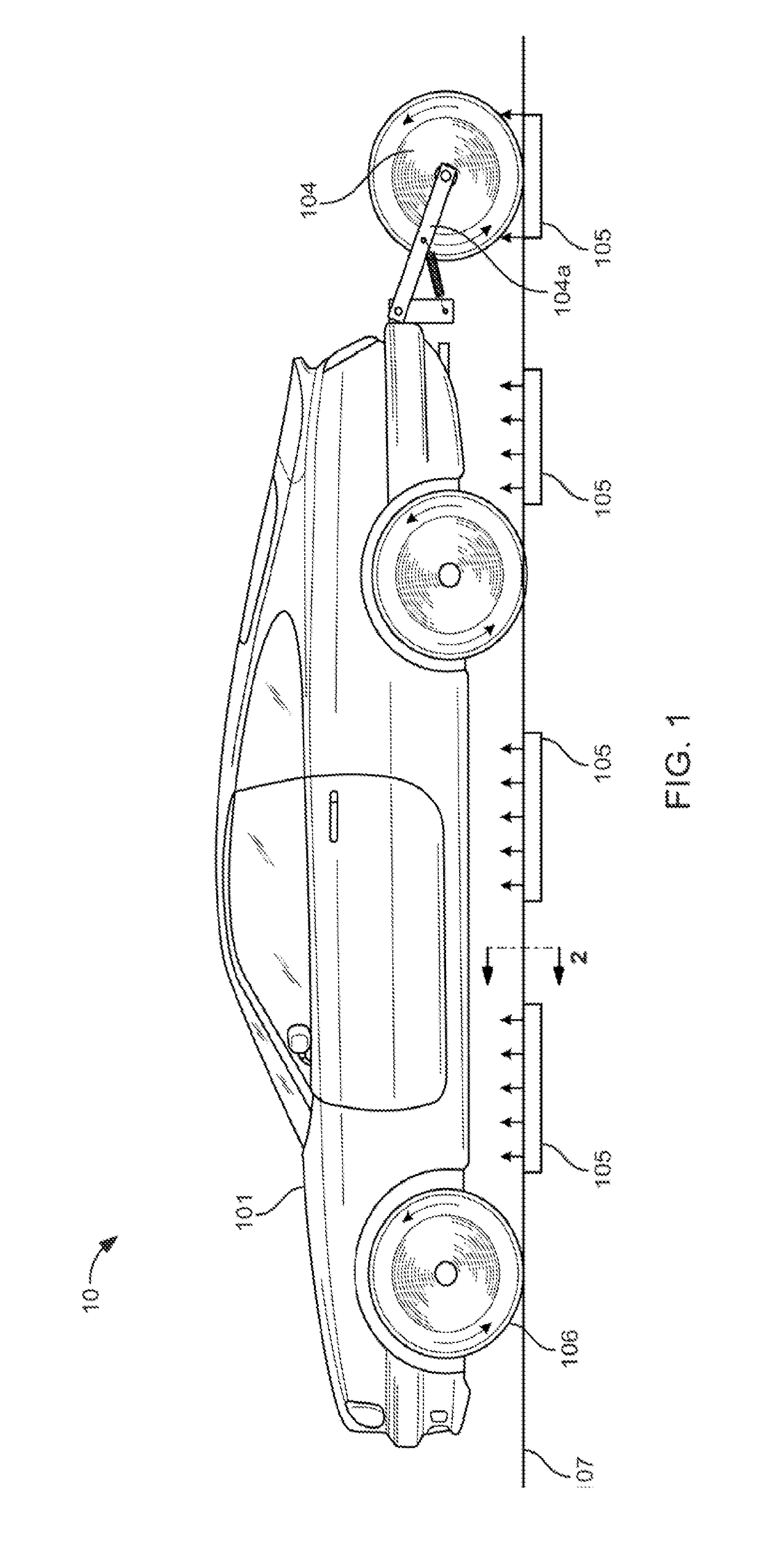 Apparatus and method for inductive power transfer on an electrified roadway using a rotating secondary inductor