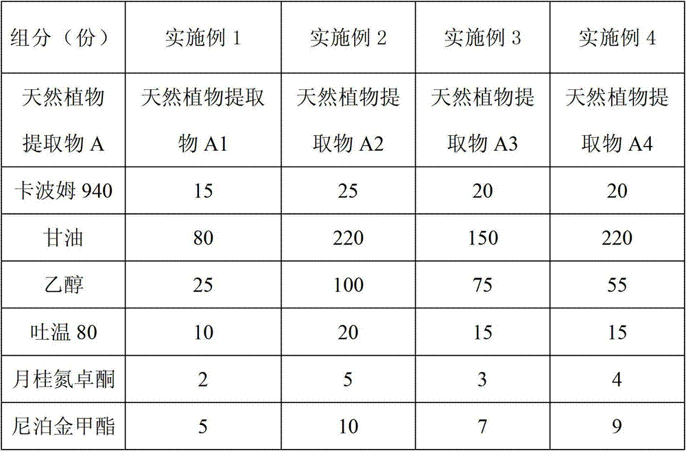 Plant compound gel for treating acne and preparation method thereof