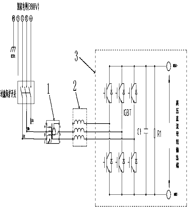 Power battery charging and performance testing device containing negative voltage