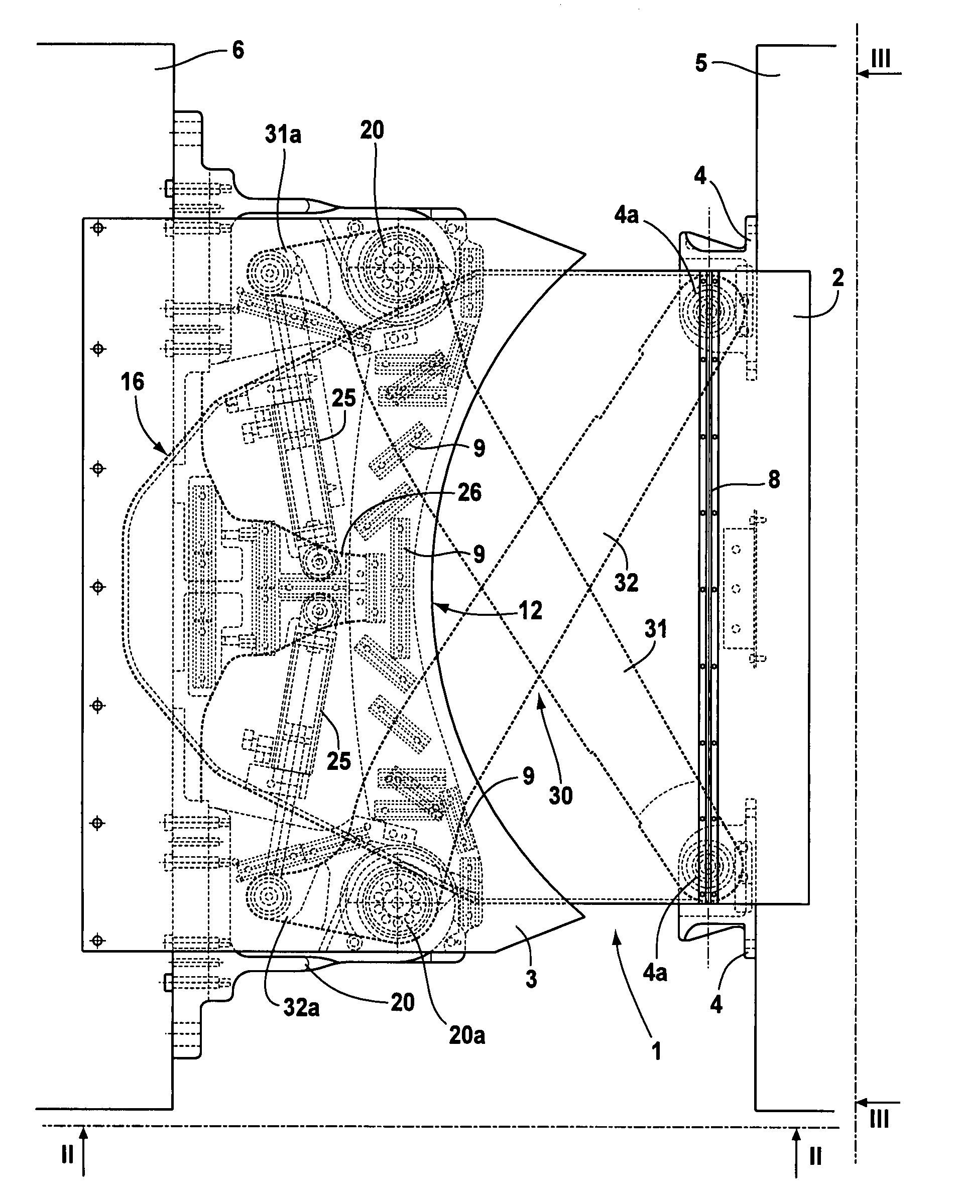 Corridor connection of a connection having a bellows between two vehicles connected together by a joint