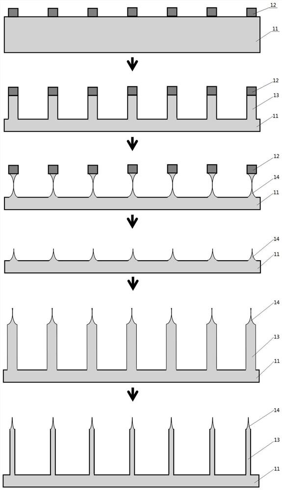 Nanoneedle array and its preparation method and application