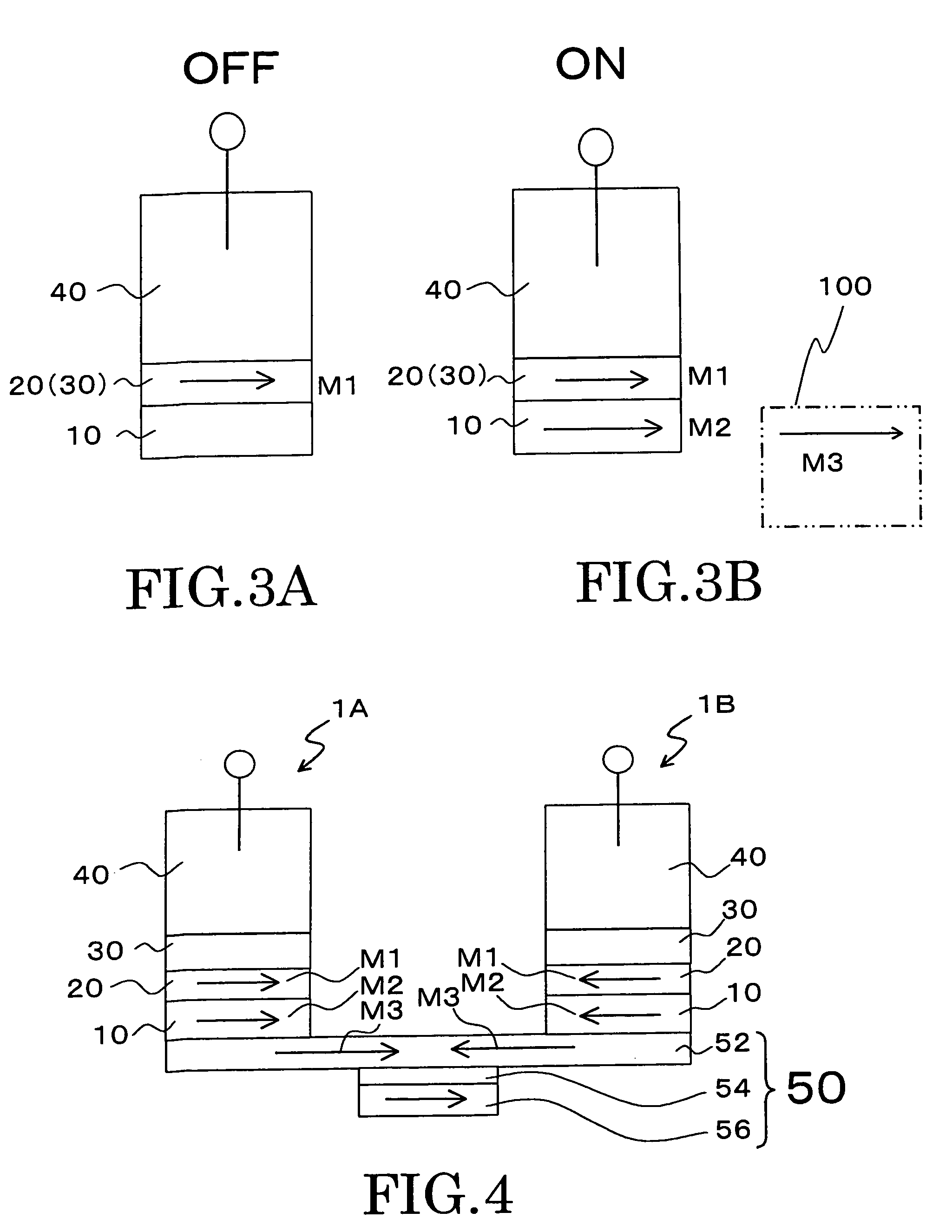 Multi-layer magnetic switching element comprising a magnetic semiconductor layer having magnetization induced by applied voltage