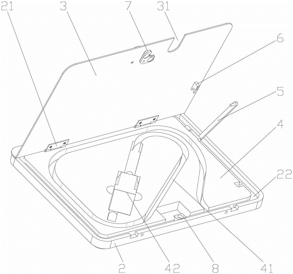 Fixing device for pigtail and probe of a portable Raman spectrometer