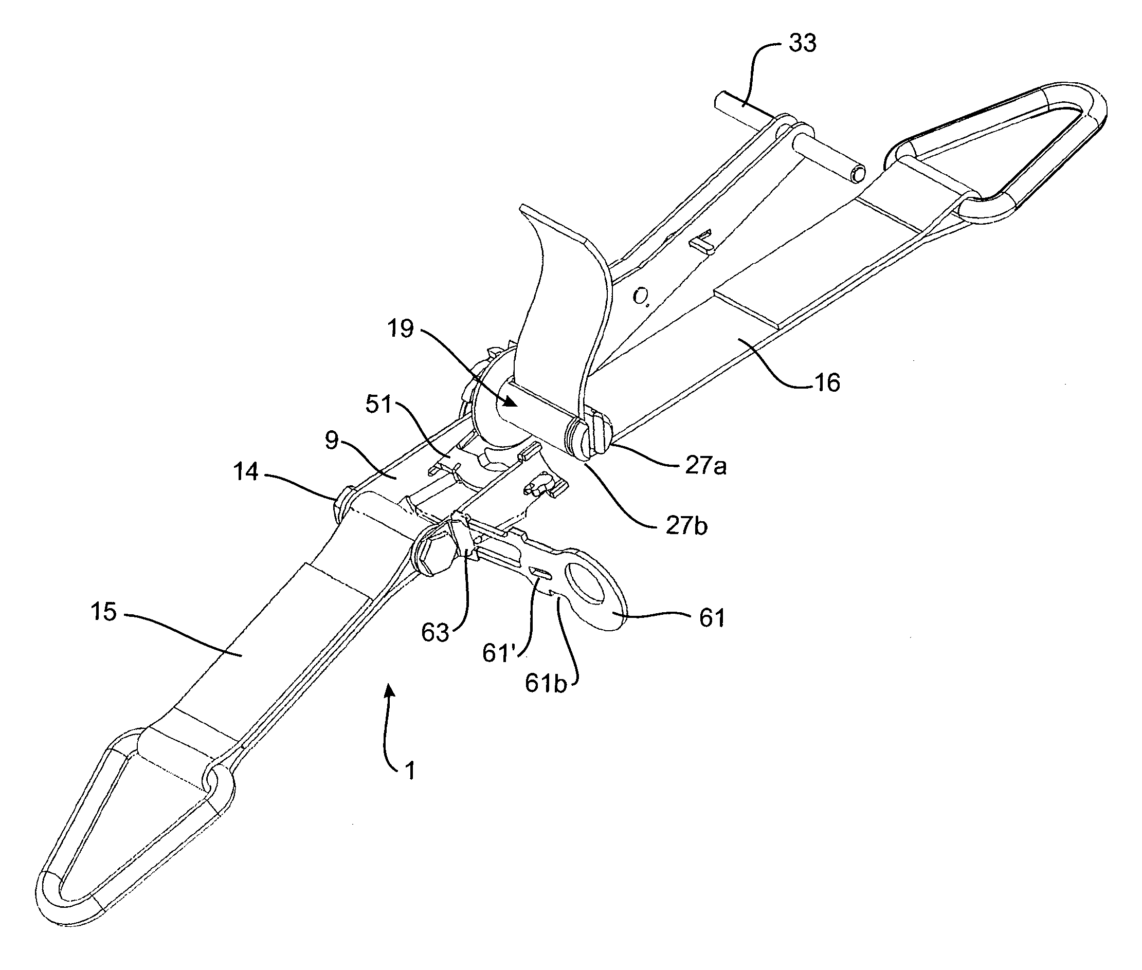 Side-loading ratchet device