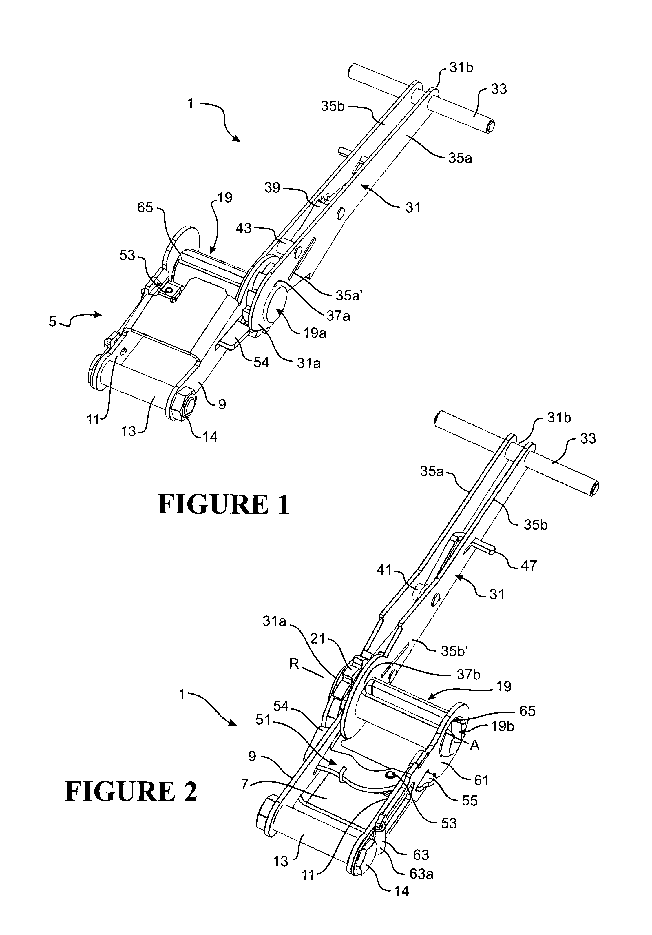 Side-loading ratchet device