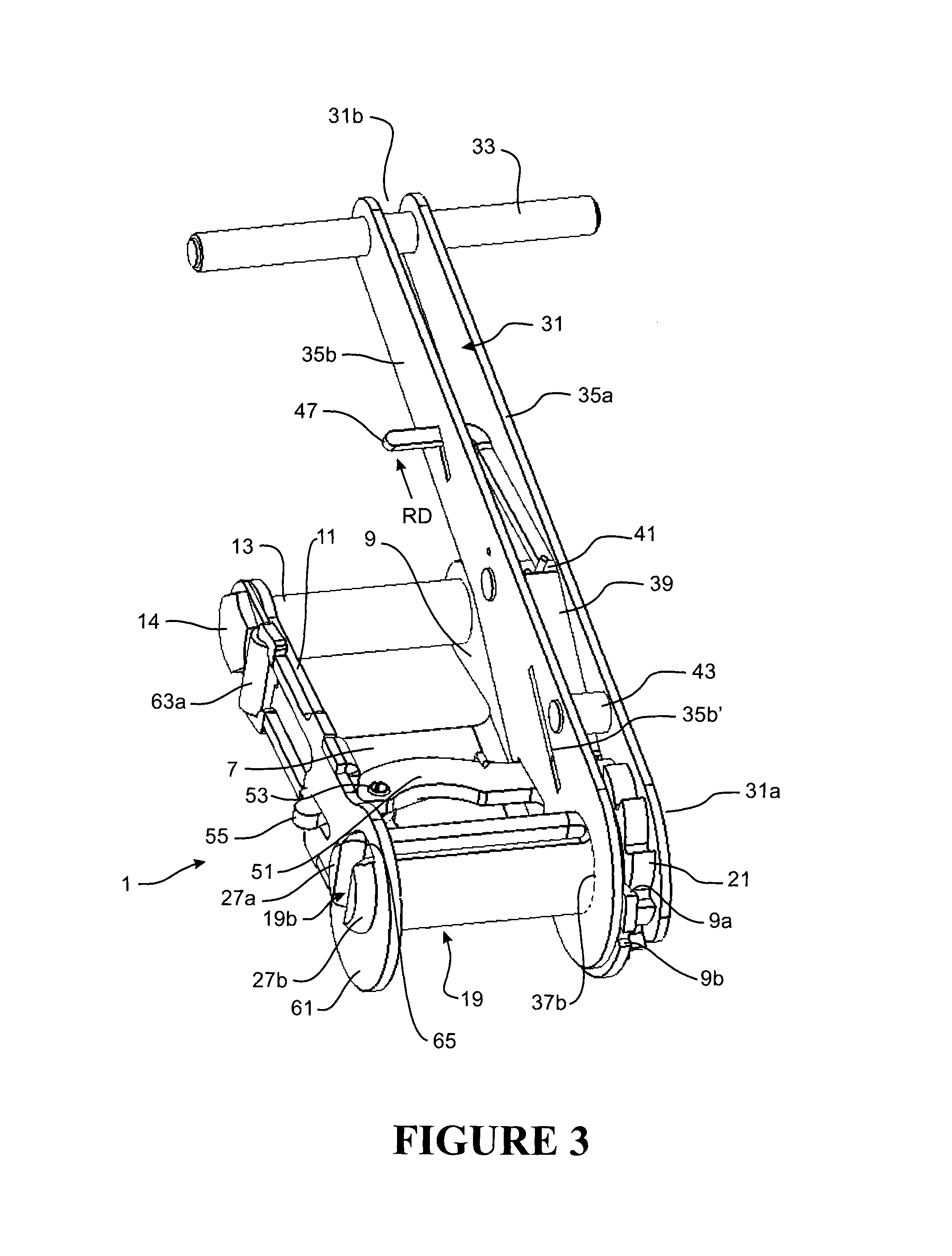 Side-loading ratchet device