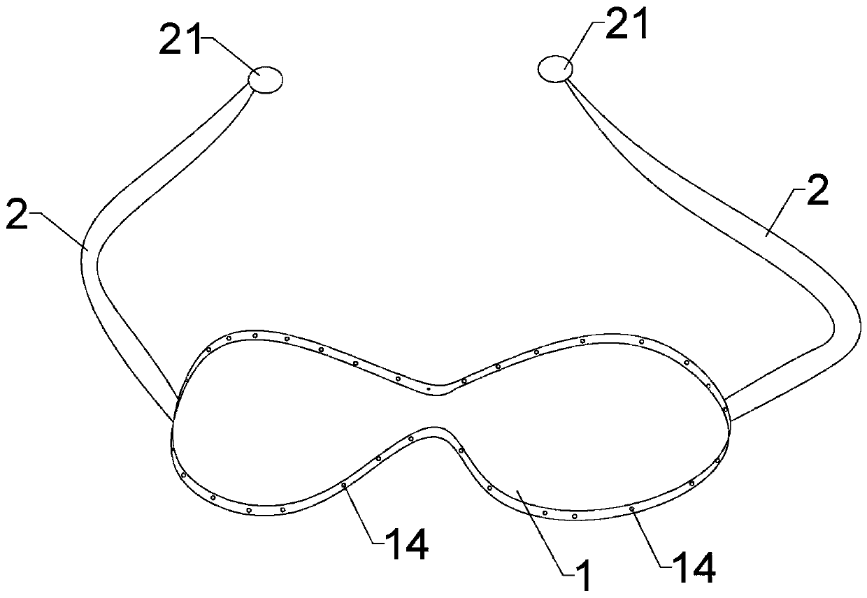 Compound traditional Chinese medicine composition eye pad for relieving asthenopia and treating myopia