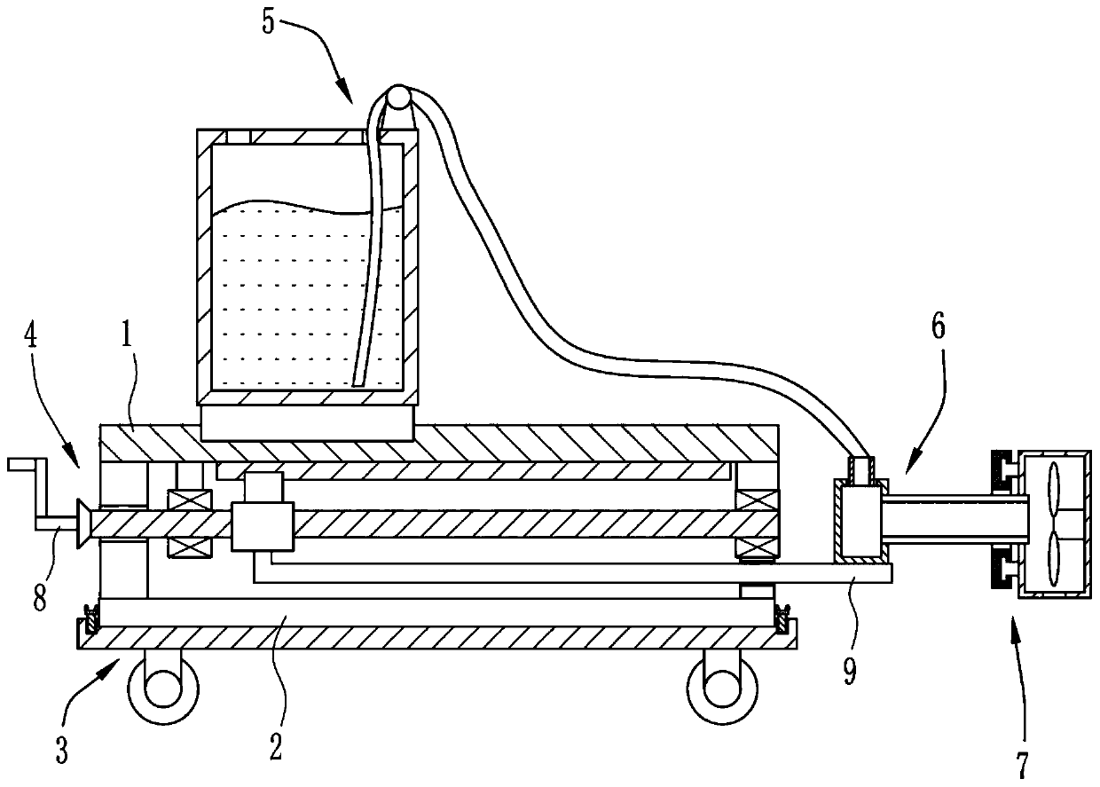 A maintenance spray truck for reinforced concrete drainage pipes