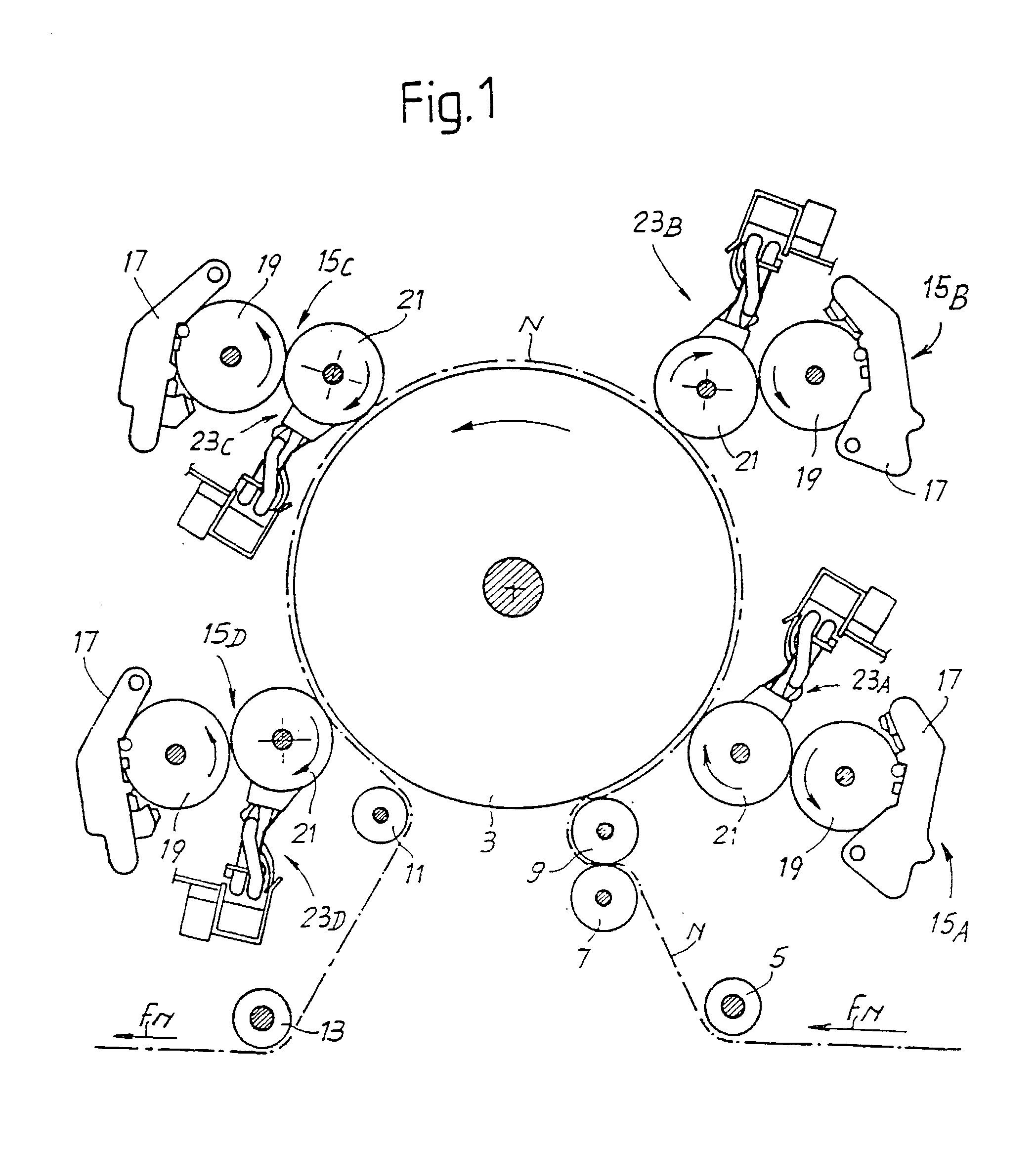 Device and method for cleaning a surface of a rotating cylinder, such as a plate cylinder of a printing press or other