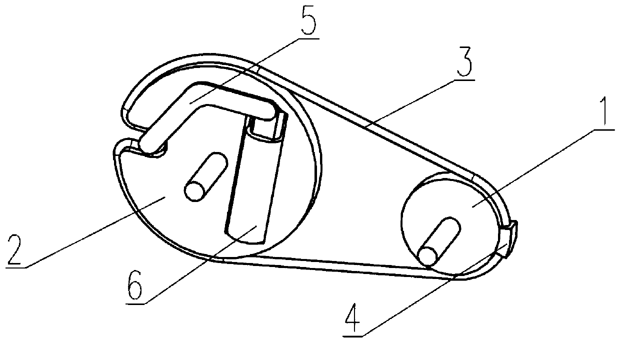 Self-adaptive limited angle pretightening transmission device suitable for limited space