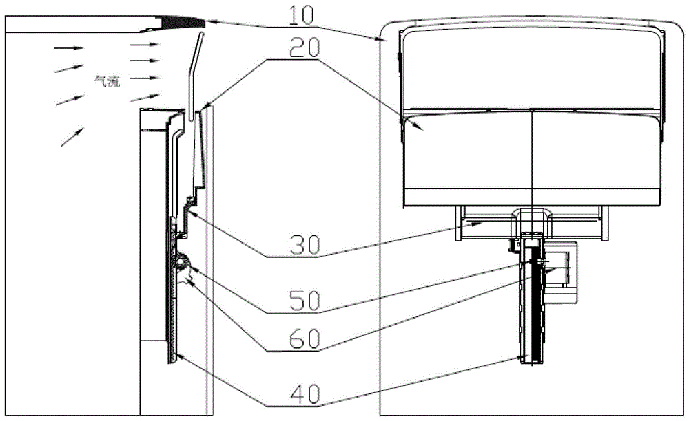 An automatic door on the air outlet of an air conditioner