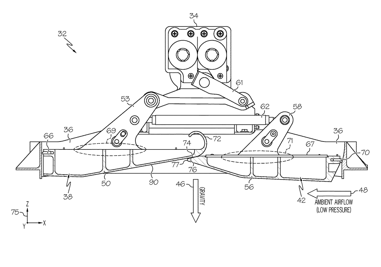 Cabin outflow valves having laterally-tapered sealing surfaces and cabin pressure control systems employing the same