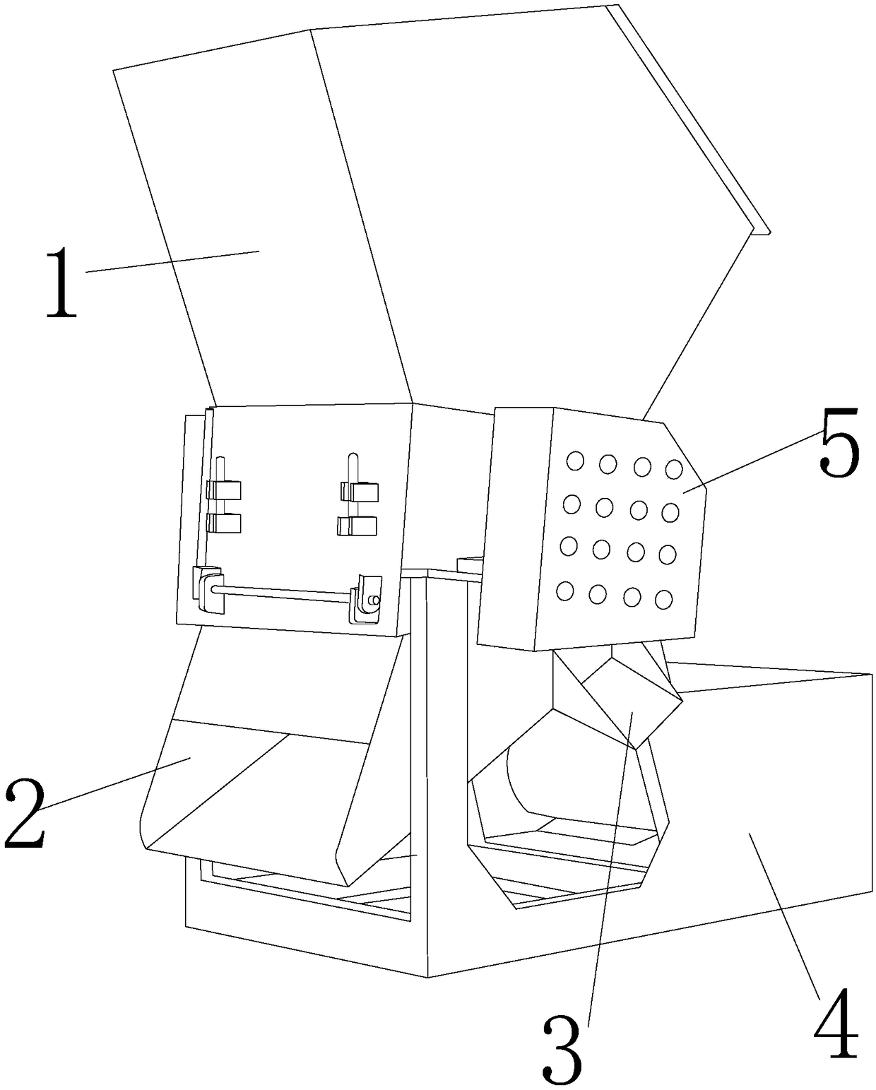 Waste tire crushing device for rubber and plastic