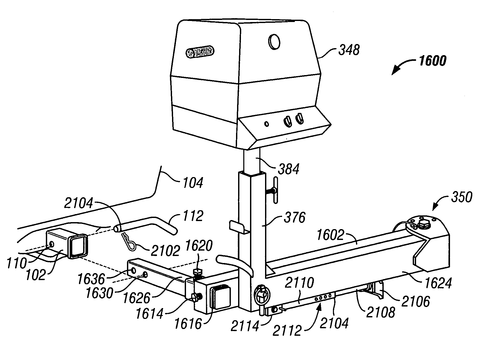 Swingable apparatus attachable to a vehicle for transporting a device and permitting access to the vehicle