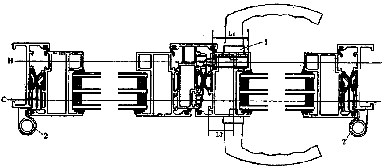 Energy-saving door window made of composite material and being of two-channel structure