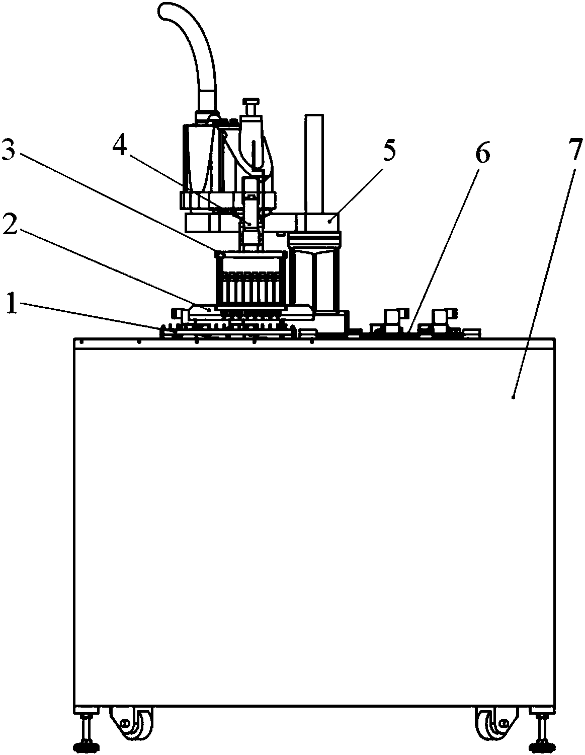 A ball grid array structure chip blanking equipment