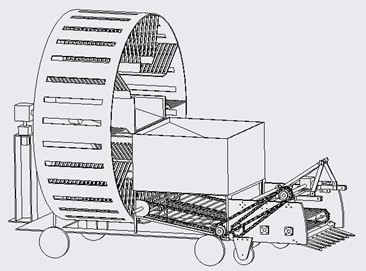 Traction-type longitudinal roller harvesting and picking machine for potatoes