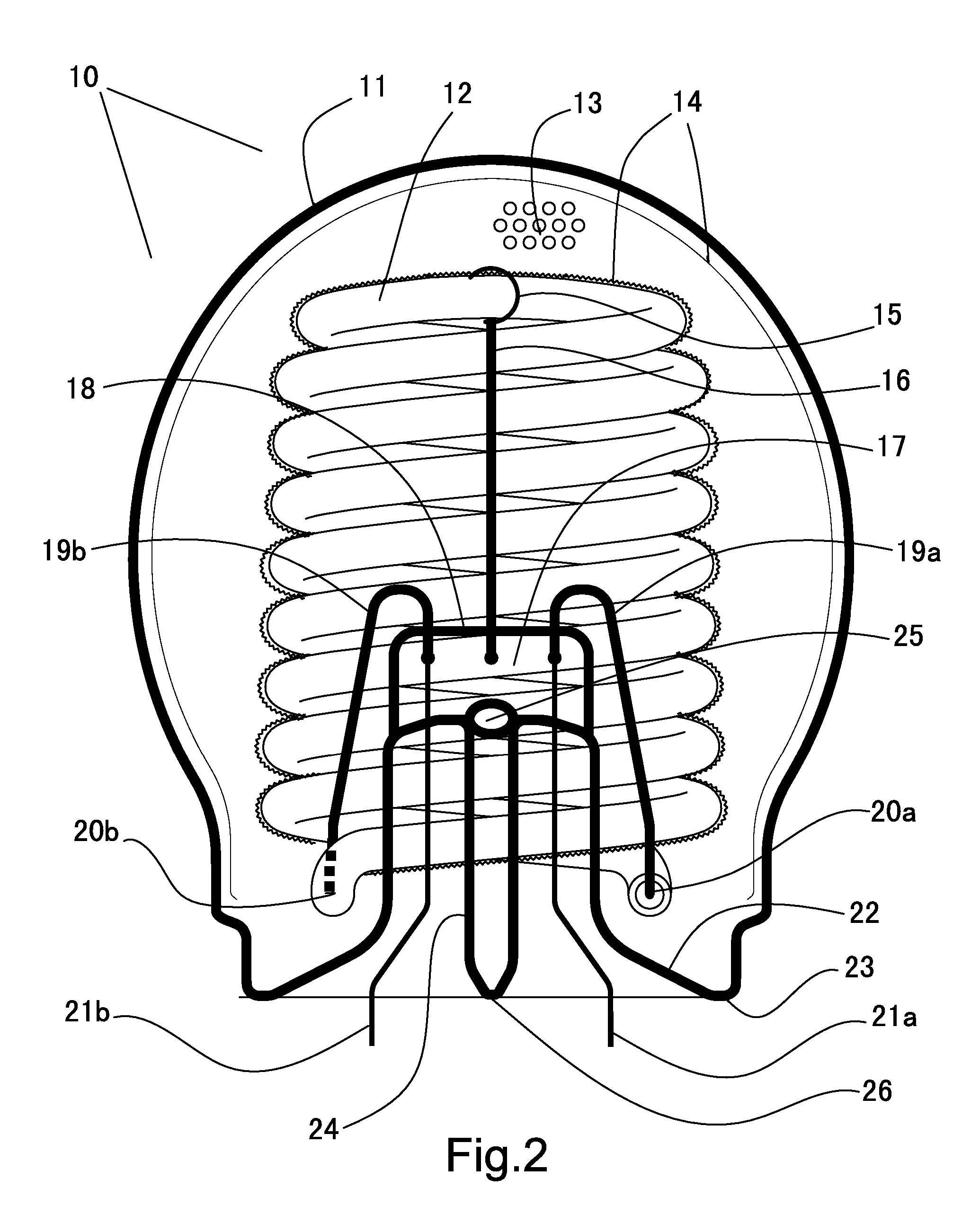 CCFL with a gaseous heat-dissipation means