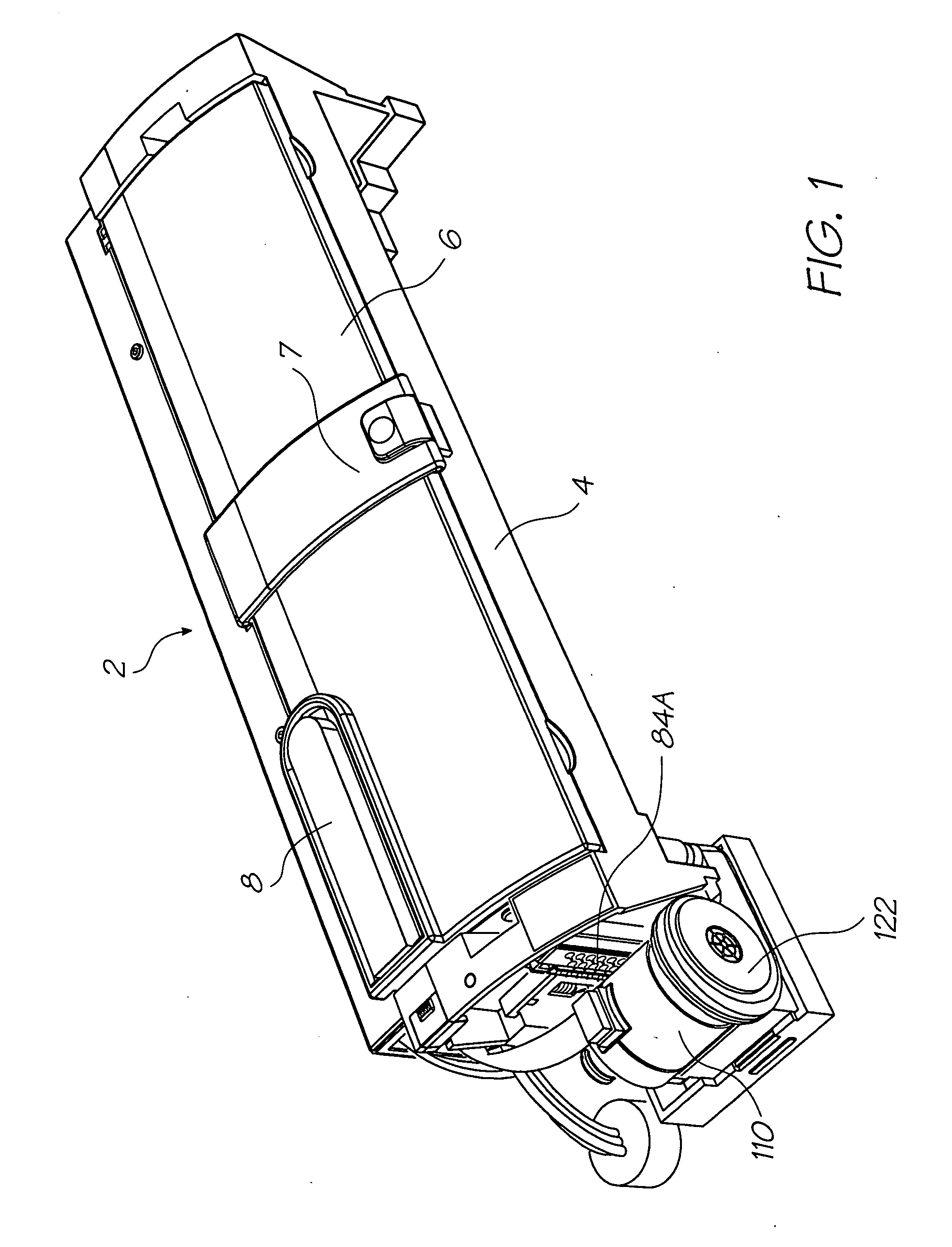 Inkjet printer cradle with cartridge stabilising mechanism