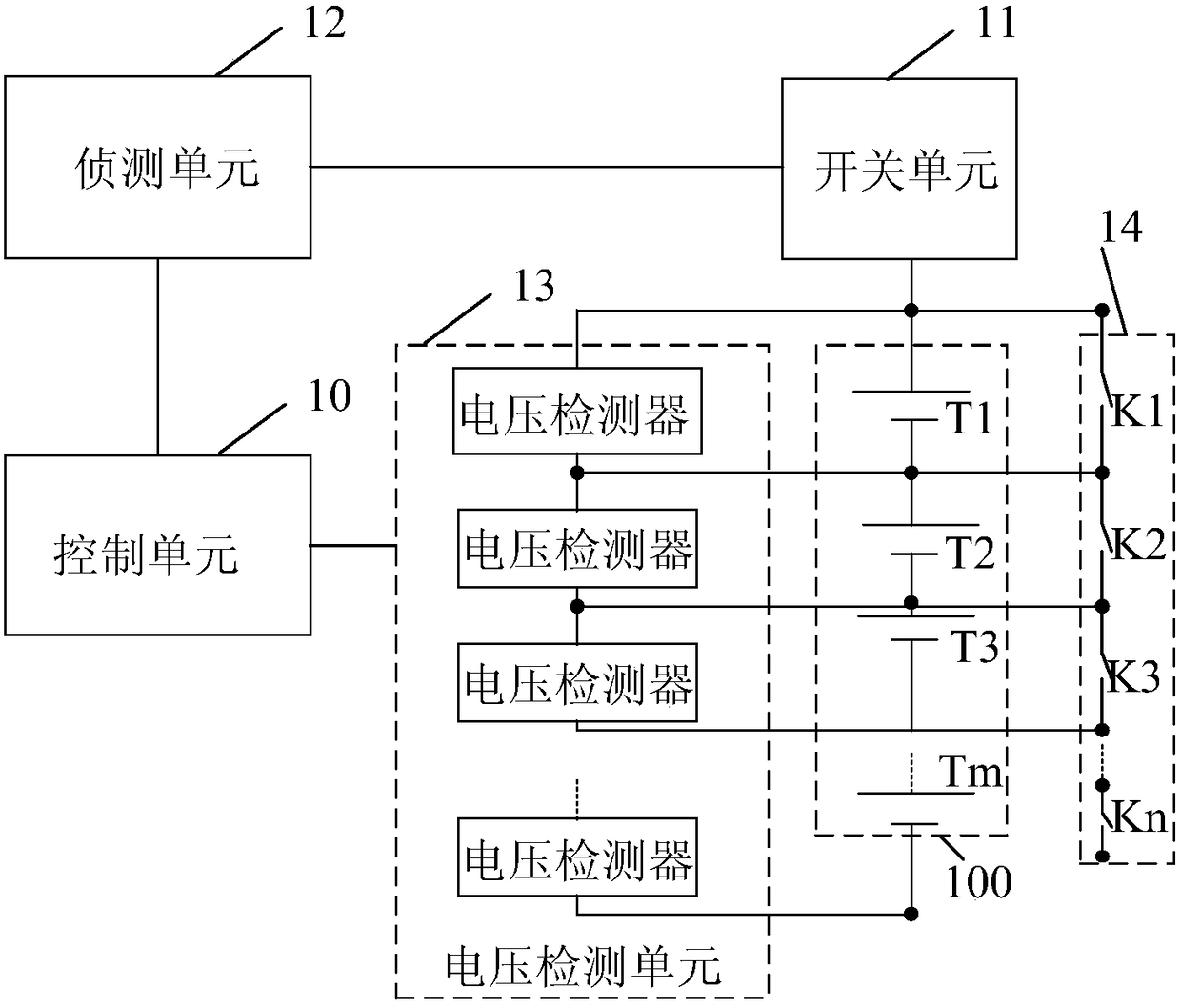 Balanced charging circuit and device for series batteries