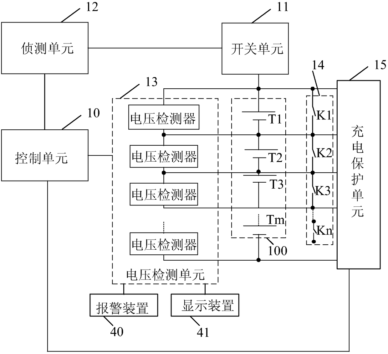 Balanced charging circuit and device for series batteries