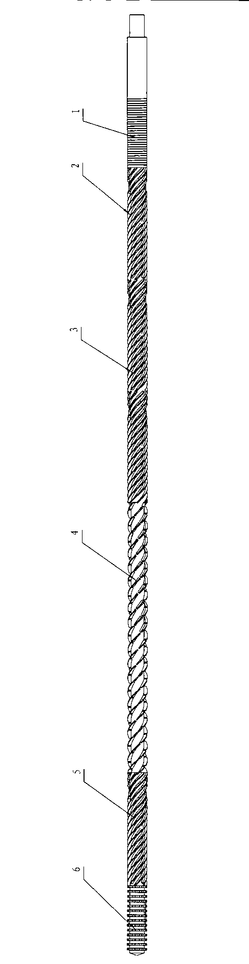 CO2 multi-component cooperative foaming and combined cooling screw rod