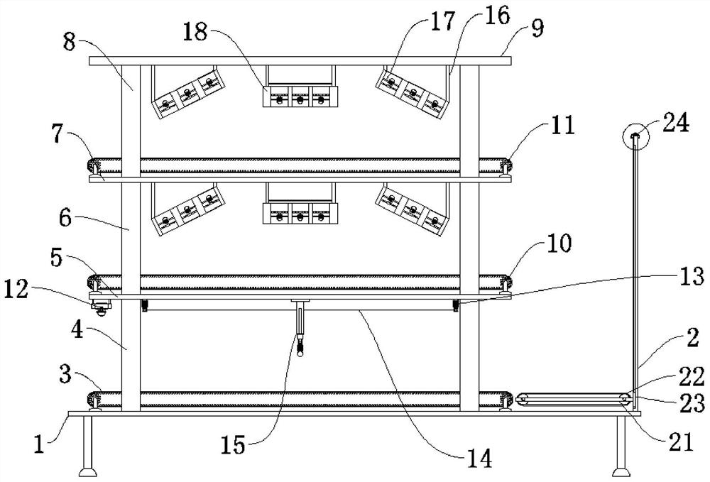 Package printing packaging box conveying device