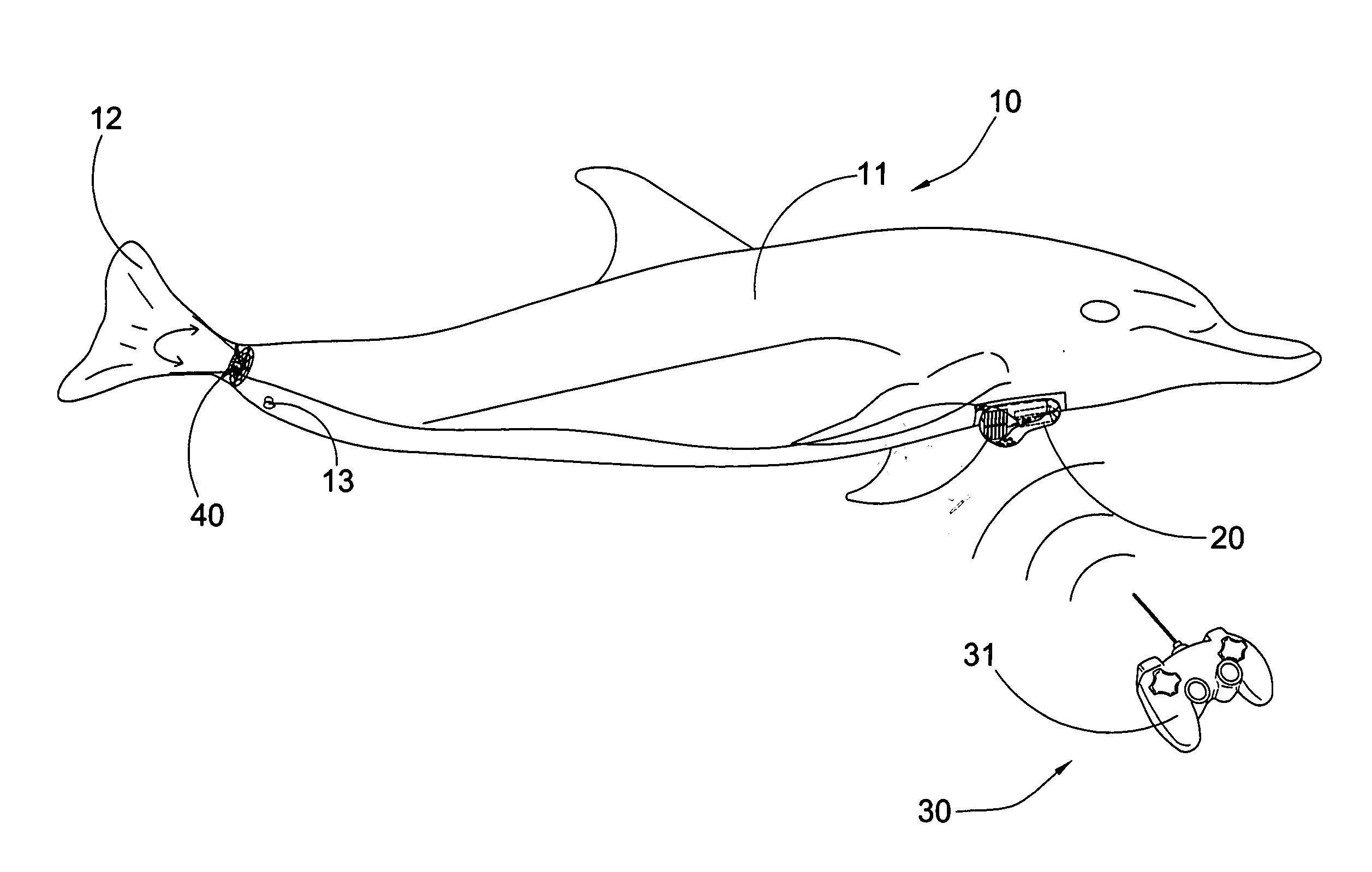 Air swimming toy with driving device