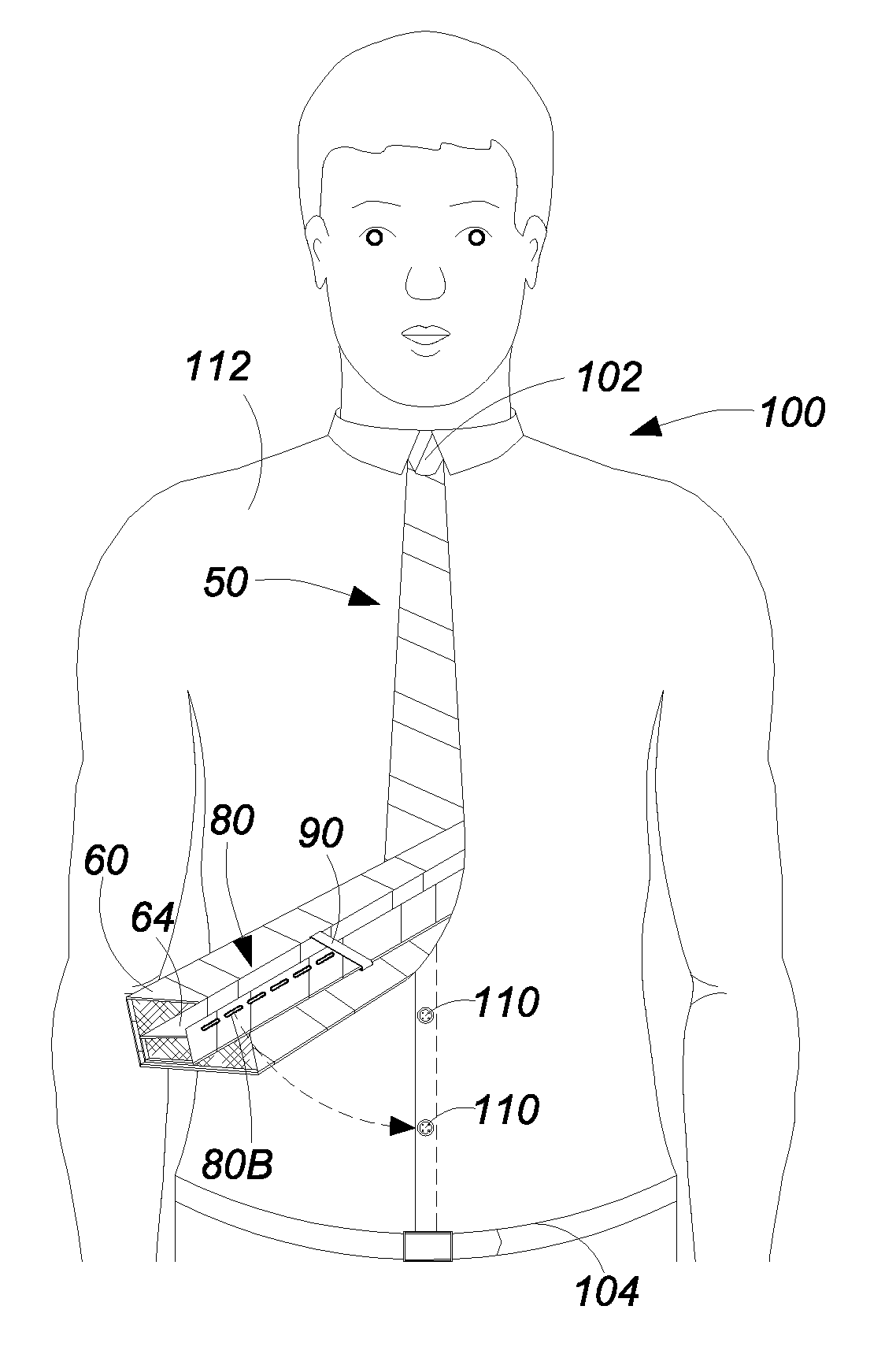 Necktie having fastening system for securing necktie to shirt button