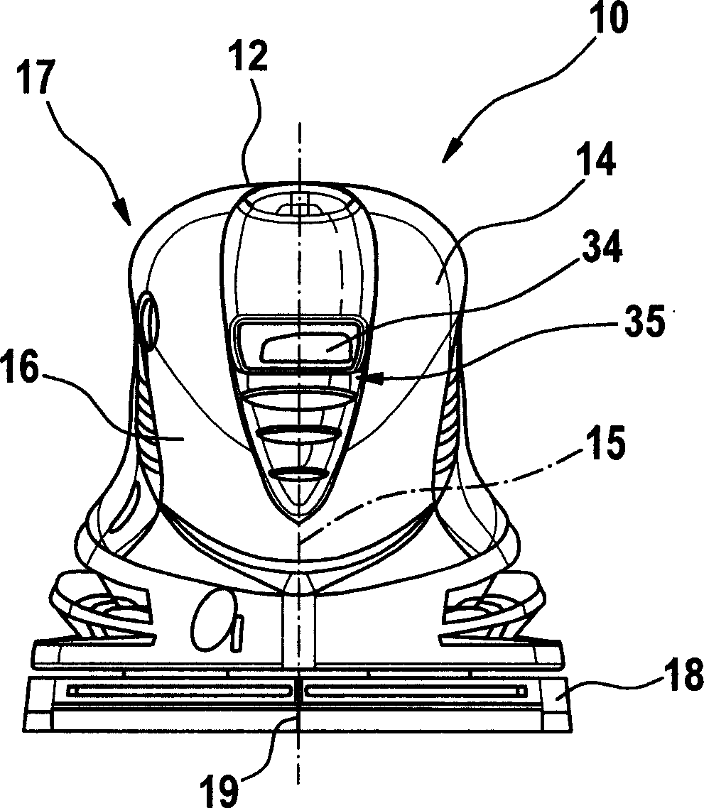 Hand-held grinding machine especially storage cell powered hand-held grinding machine