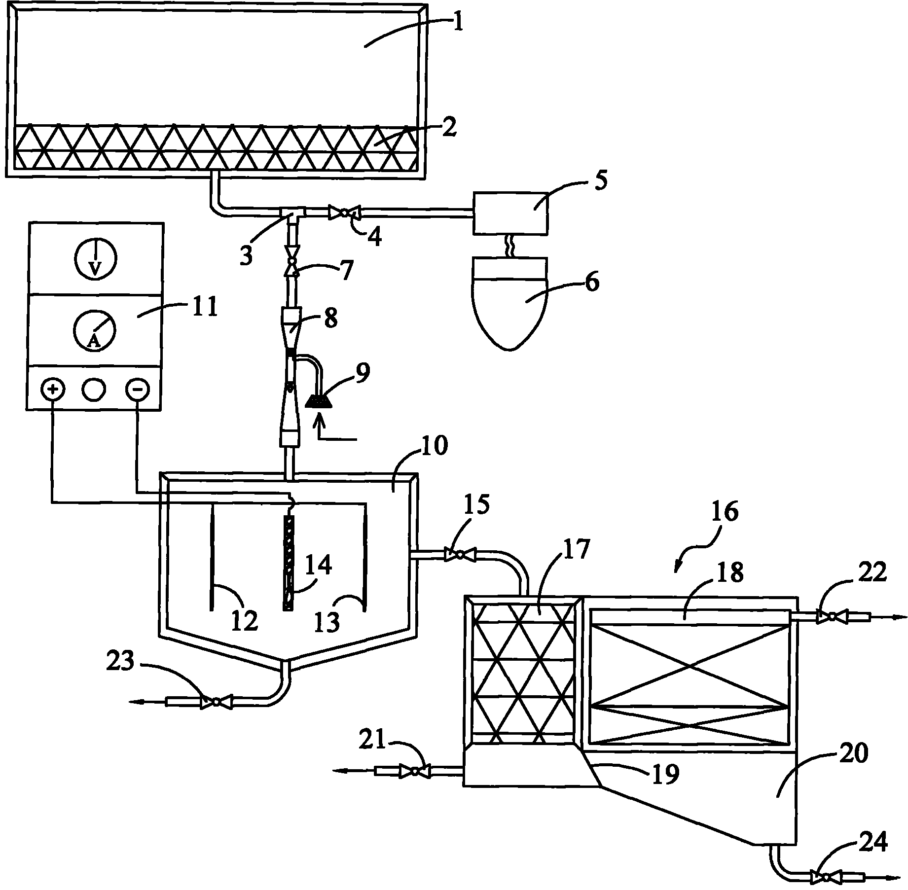 Grading recycle device for electric flocculation and electric floatation purification bathing and washing wastewater