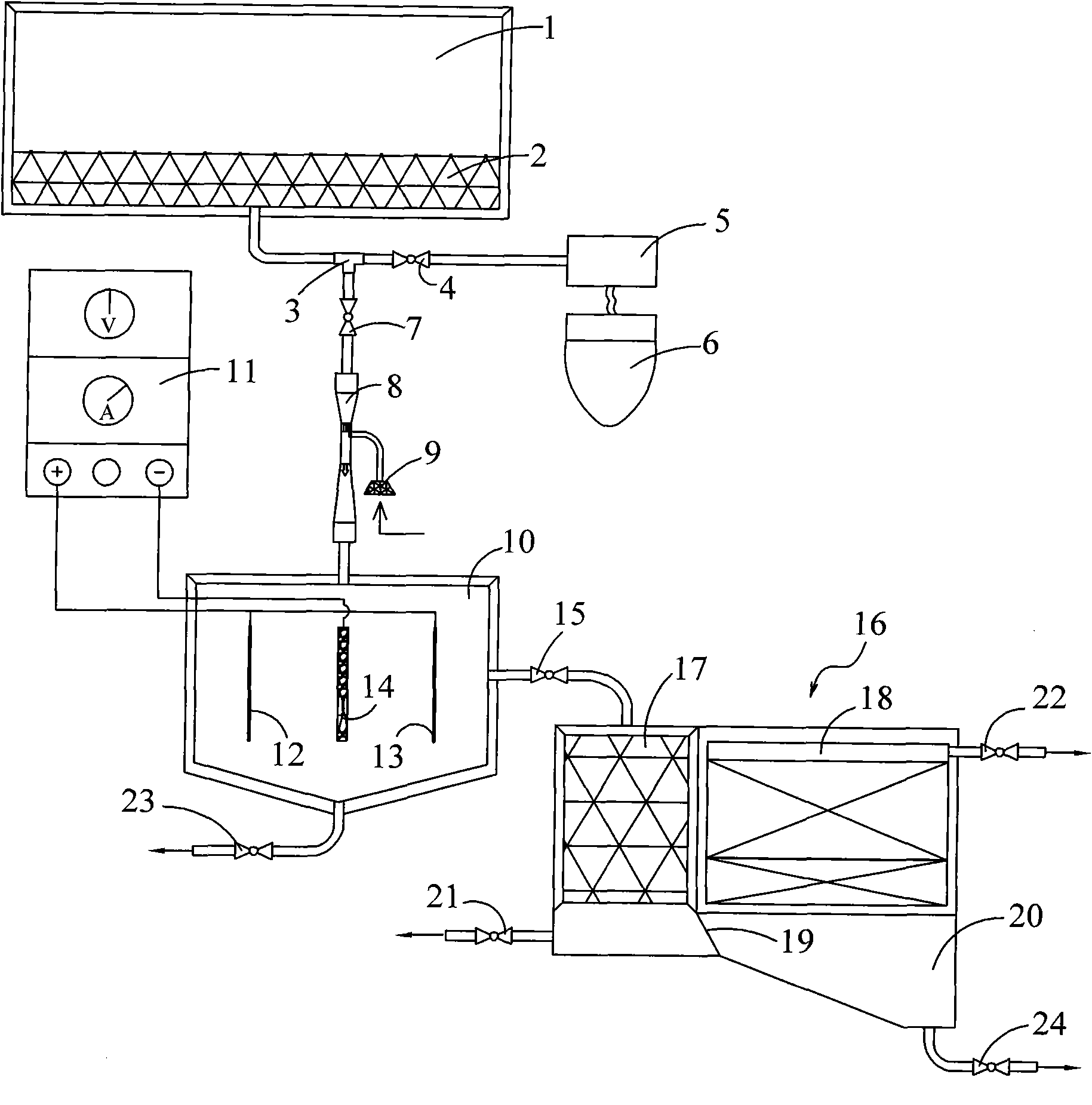 Grading recycle device for electric flocculation and electric floatation purification bathing and washing wastewater