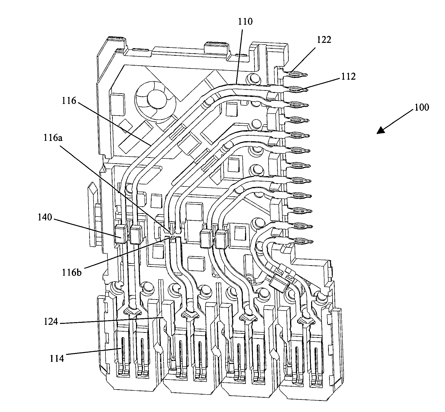 Electrical connector incorporating passive circuit elements