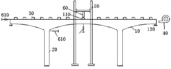 Scale model test device and method for monitoring temperature and variable load deformation of continuous rigid frame bridge