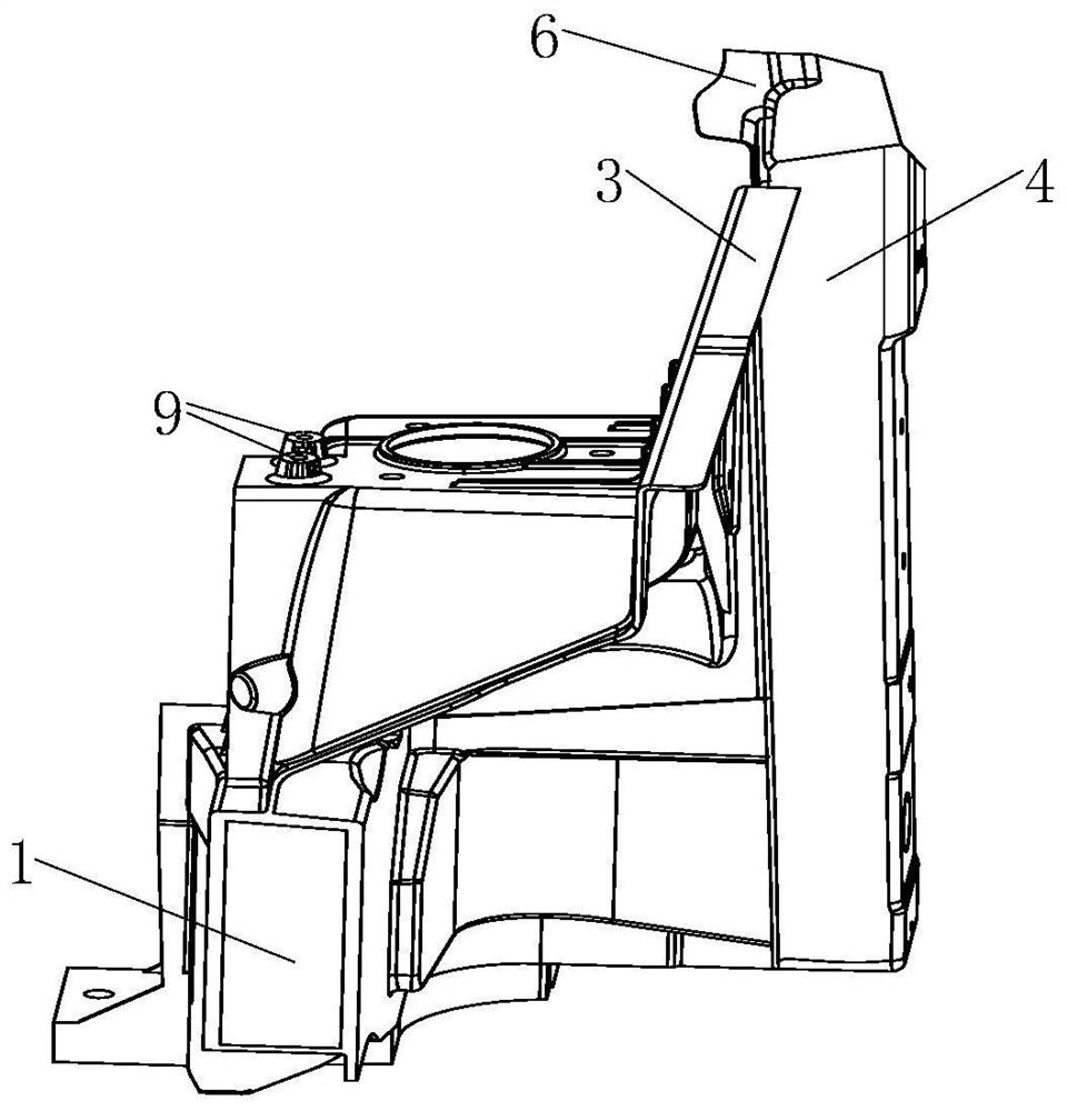 A structure for integrated installation of front body and its manufacturing method