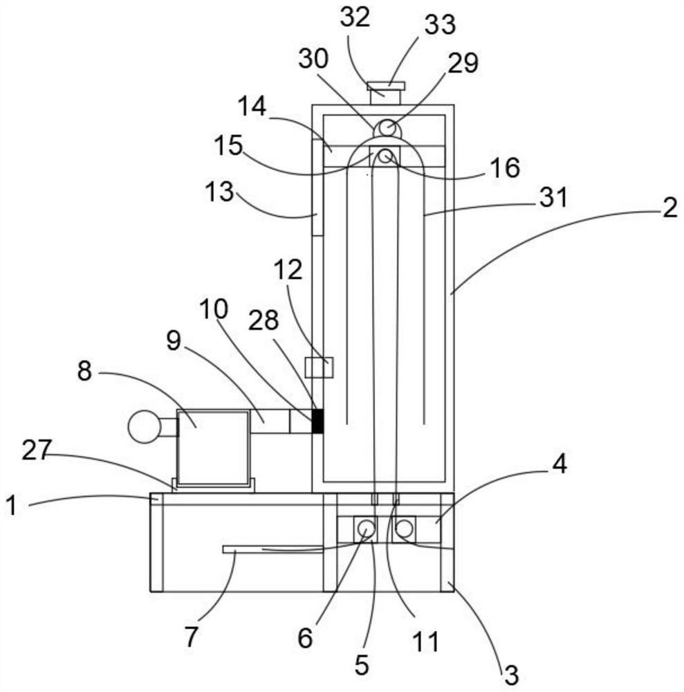 Circulating vertical drying tunnel for baking adhesive tapes