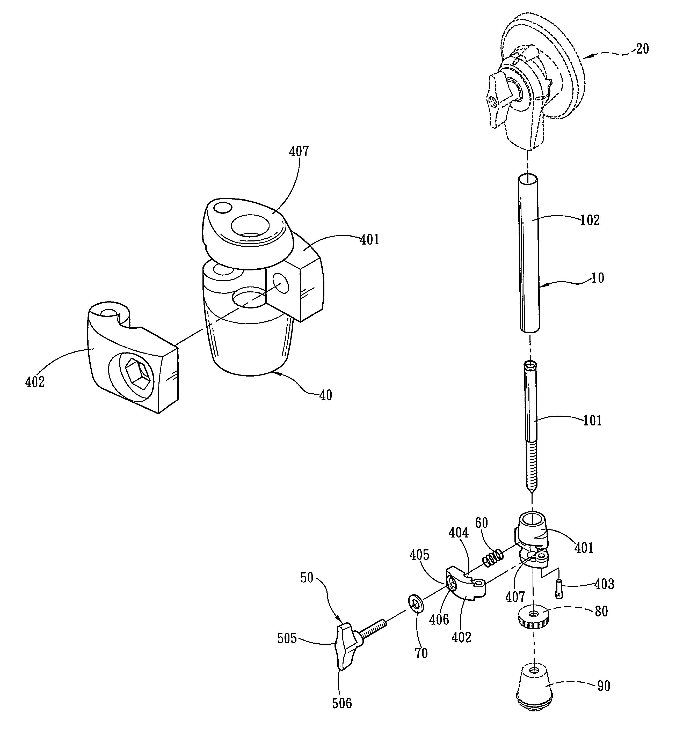 Anchoring structure for telescopic tubes of drum sets